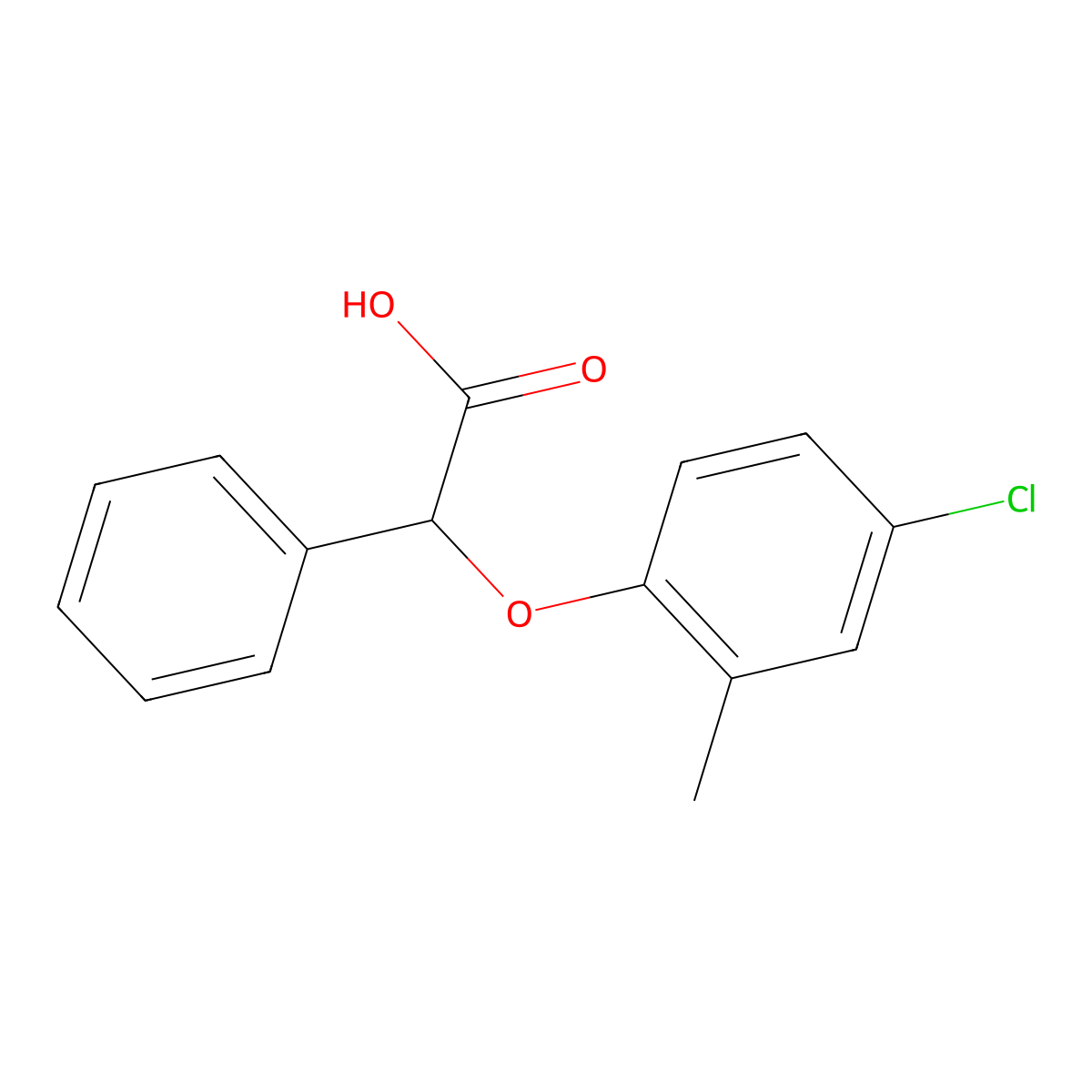 2-(4-Chloro-2-methylphenoxy)-2-phenylacetic acid molecular structure, CAS 63891-99-6