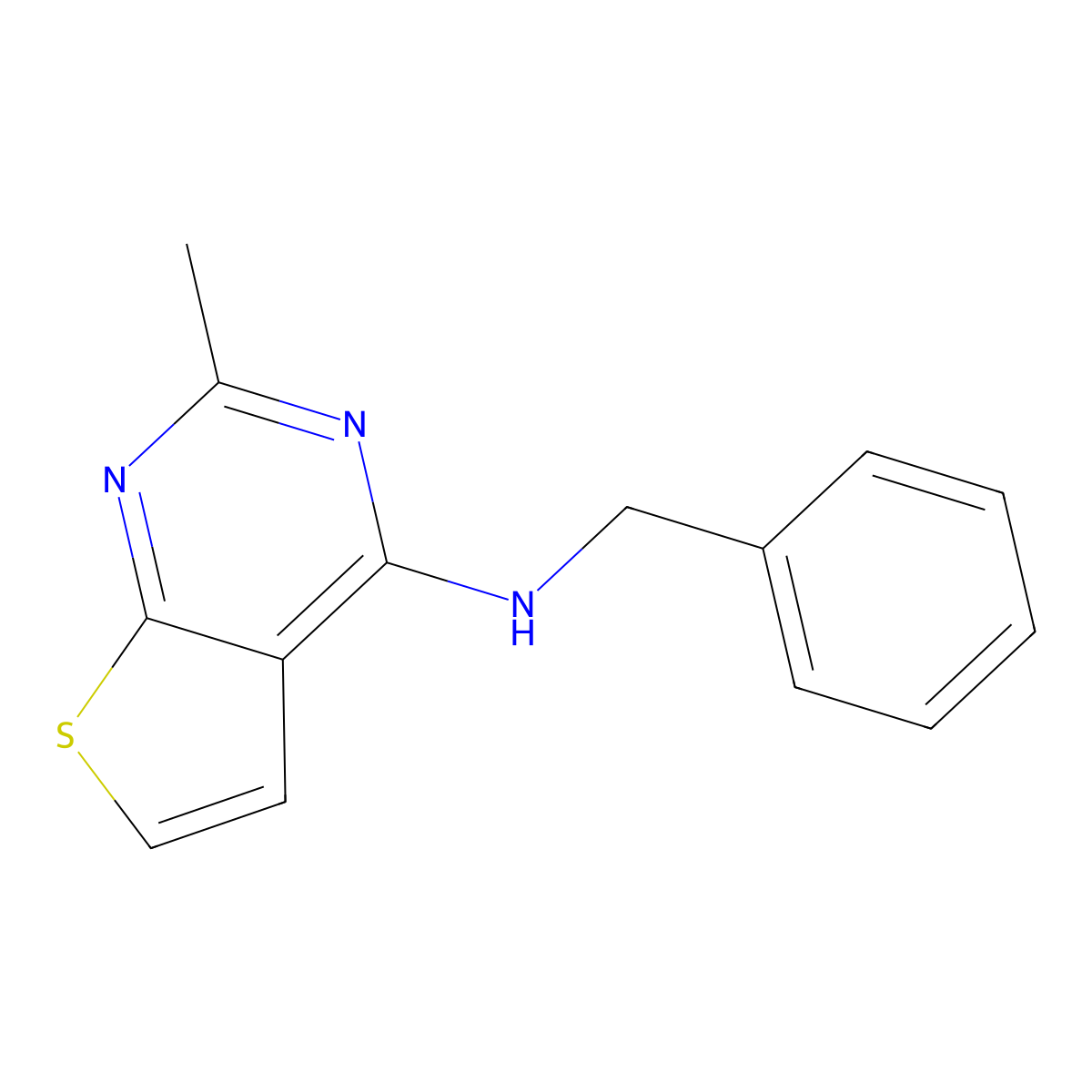 N-benzyl-2-methylthieno[2,3-d]pyrimidin-4-amine molecular structure, CAS 63893-54-9