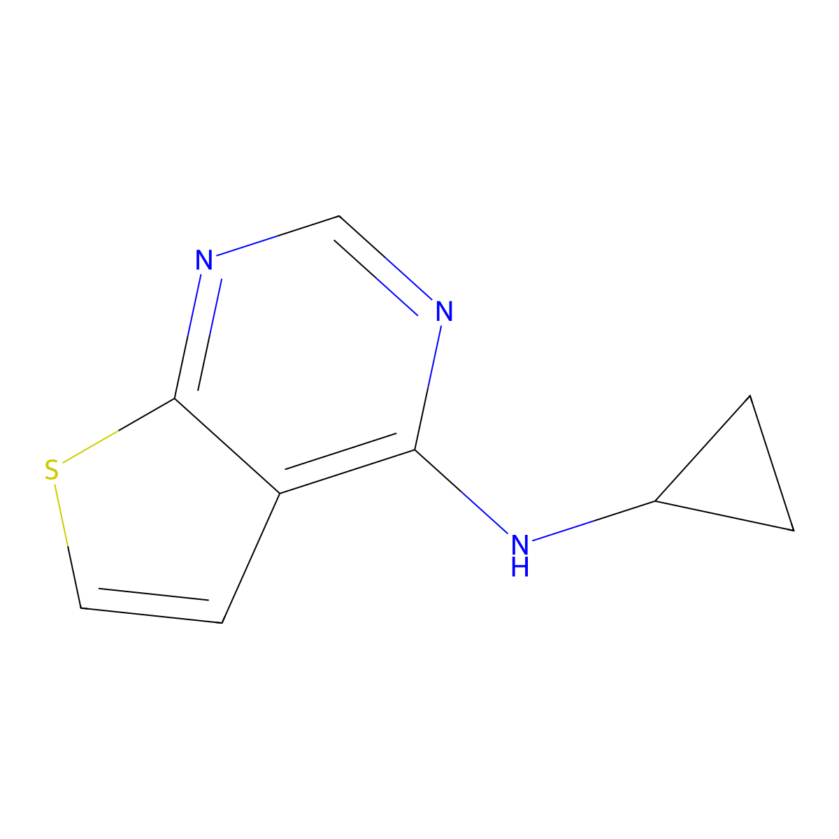 N-Cyclopropylthieno[2,3-d]pyrimidin-4-amine molecular structure, CAS 63893-75-4