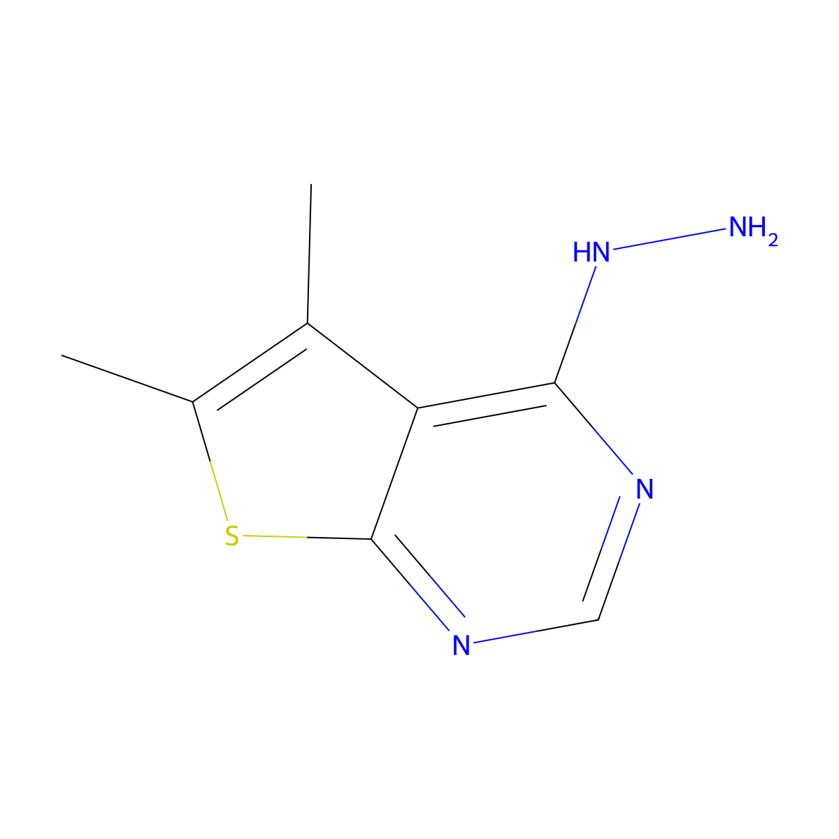 4-Hydrazinyl-5,6-dimethylthieno[2,3-d]pyrimidine molecular structure, CAS 63894-54-2