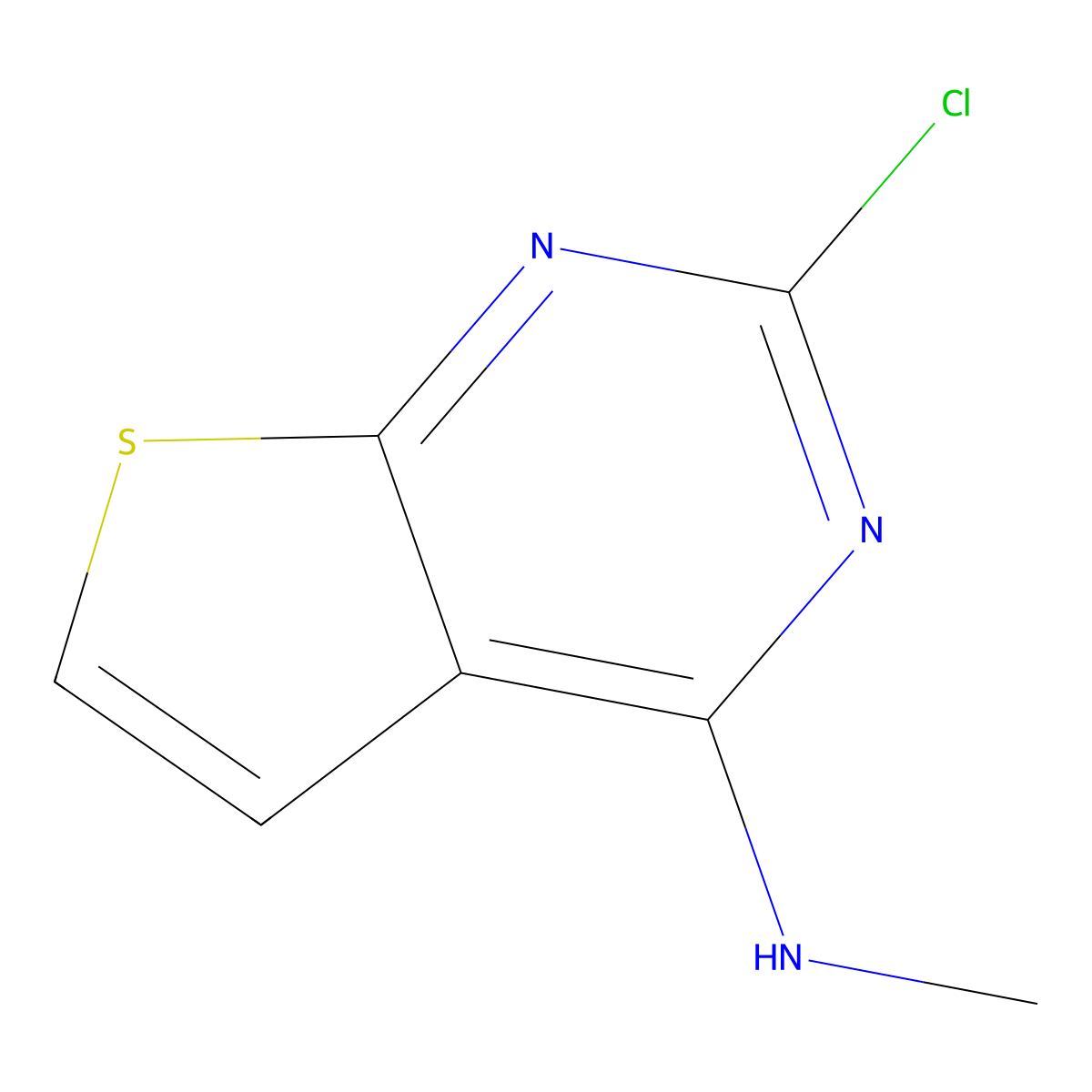 2-chloro-N-methylthieno[2,3-d]pyrimidin-4-amine molecular structure, CAS 63894-63-3