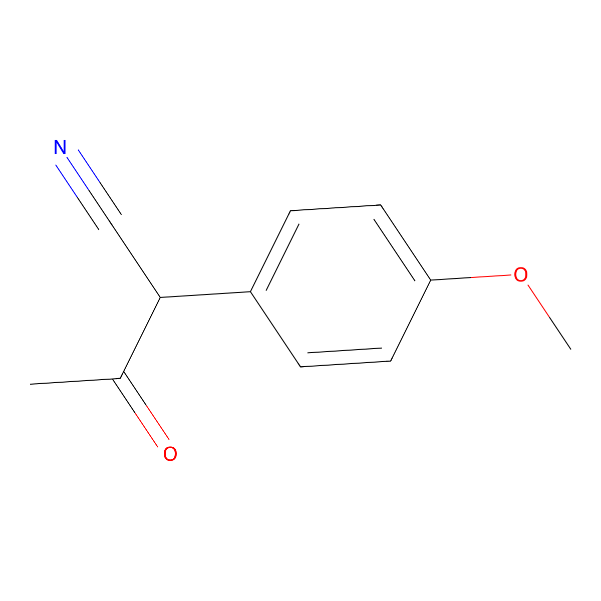 2-(4-Methoxyphenyl)-3-oxobutanenitrile molecular structure, CAS 63895-78-3