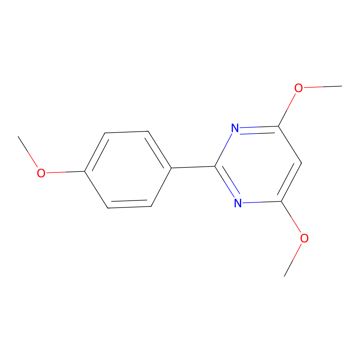 4,6-Dimethoxy-2-(4-methoxyphenyl)pyrimidine molecular structure, CAS 63896-93-5