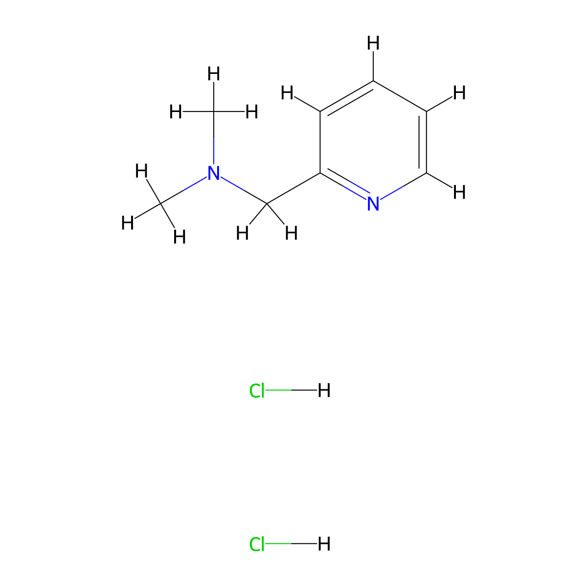 Dimethyl[(pyridin-2-yl)methyl]aminedihydrochloride molecular structure, CAS 63897-06-3