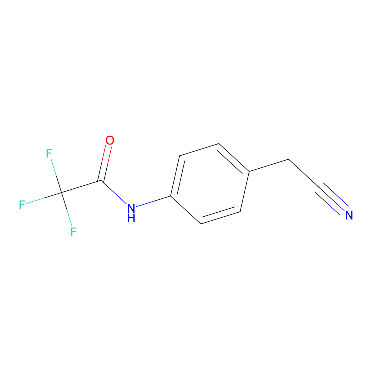 N-[4-(cyanomethyl)phenyl]-2,2,2-trifluoroacetamide molecular structure, CAS 63898-17-9