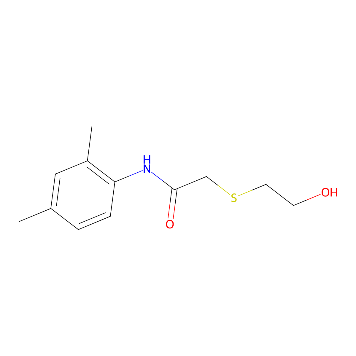 N-(2,4-dimethylphenyl)-2-[(2-hydroxyethyl)sulfanyl]acetamide molecular structure, CAS 638994-18-0