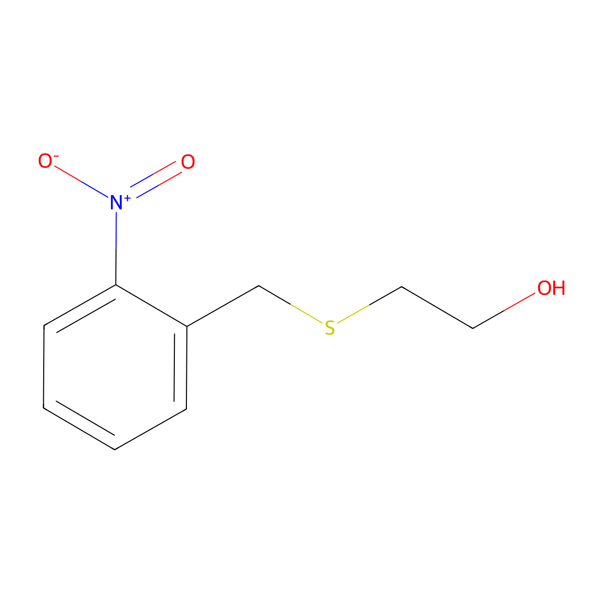 2-{[(2-Nitrophenyl)methyl]sulfanyl}ethan-1-ol molecular structure, CAS 638994-72-6