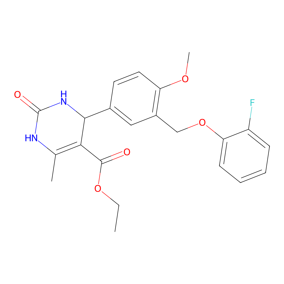 ethyl 4-[3-[(2-fluorophenoxy)methyl]-4-methoxyphenyl]-6-methyl-2-oxo-3,4-dihydro-1H-pyrimidine-5-carboxylate molecular structure, CAS 638995-63-8