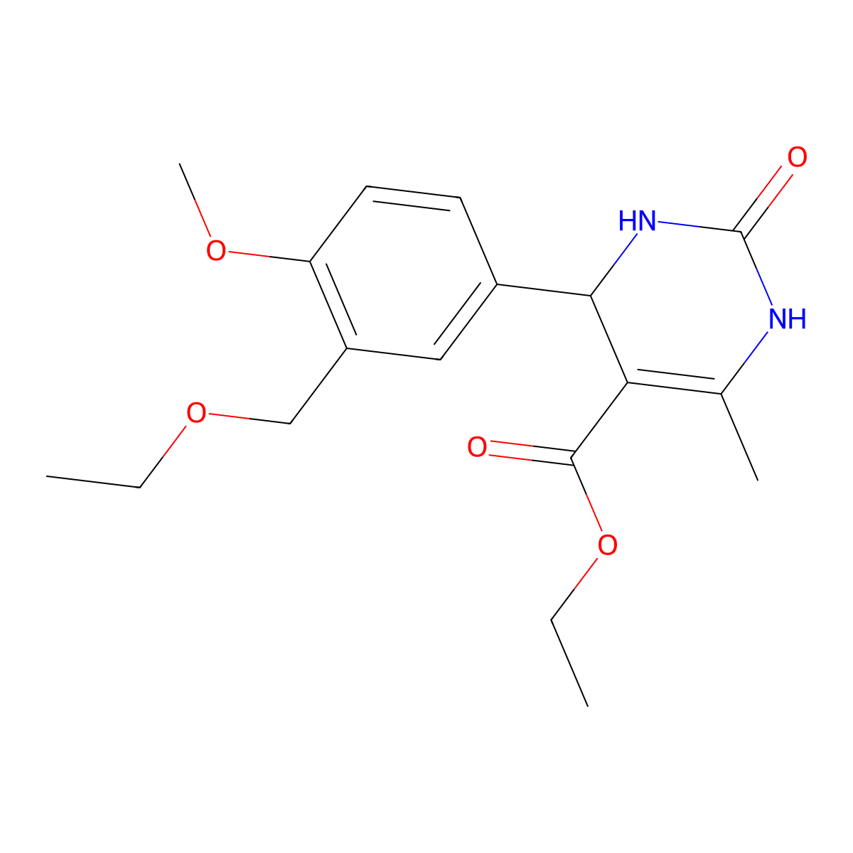 Ethyl 4-[3-(ethoxymethyl)-4-methoxyphenyl]-6-methyl-2-oxo-1,2,3,4-tetrahydro-5-pyrimidinecarboxylate molecular structure, CAS 638995-82-1