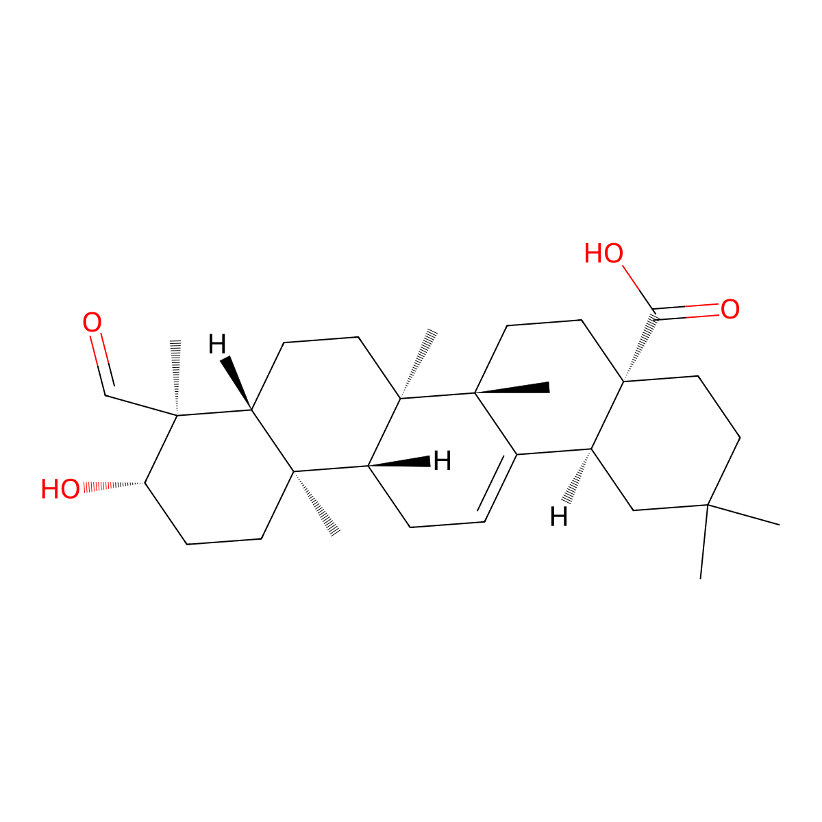 Gypsogenin molecular structure, CAS 639-14-5