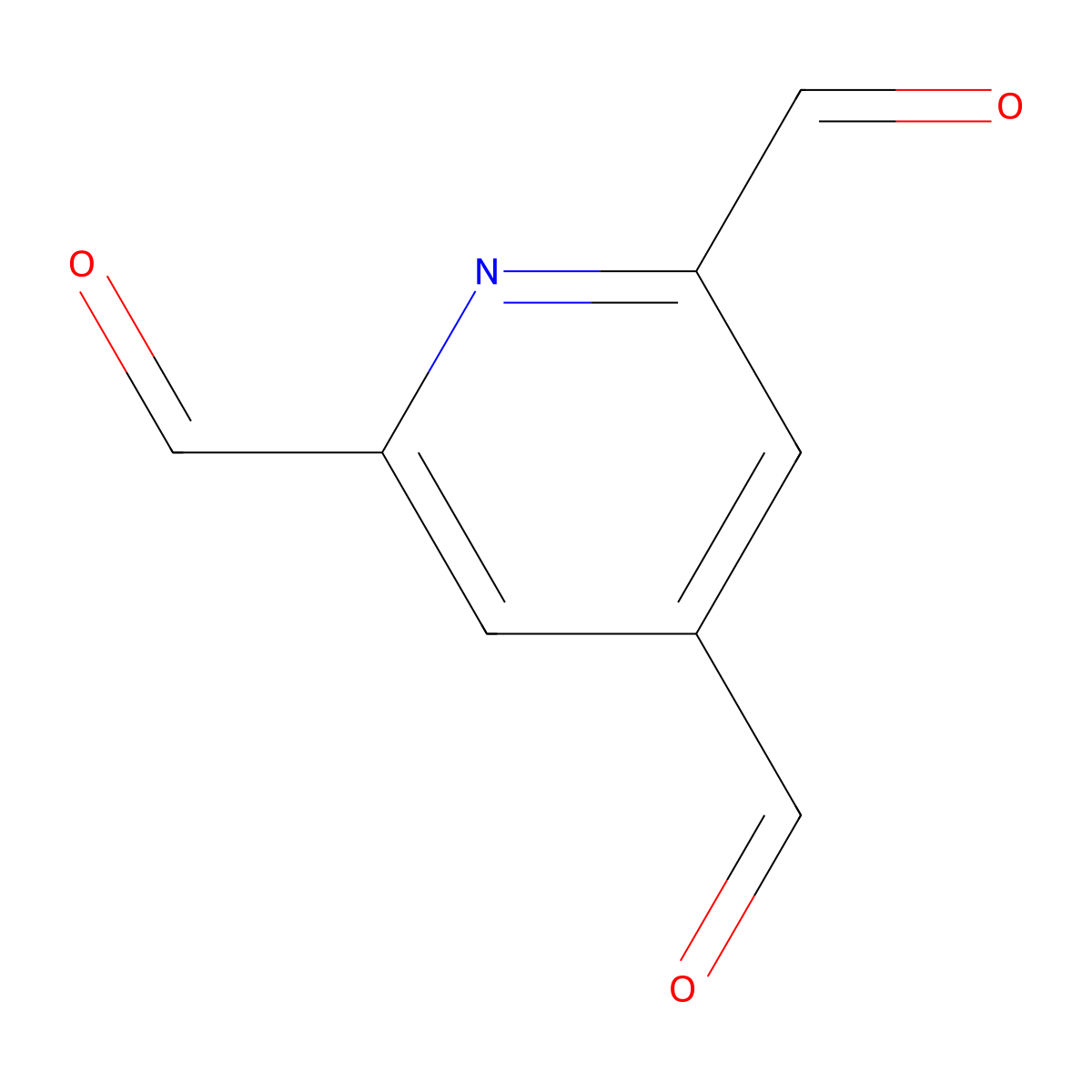 Pyridine-2,4,6-tricarbaldehyde molecular structure, CAS 6390-09-6