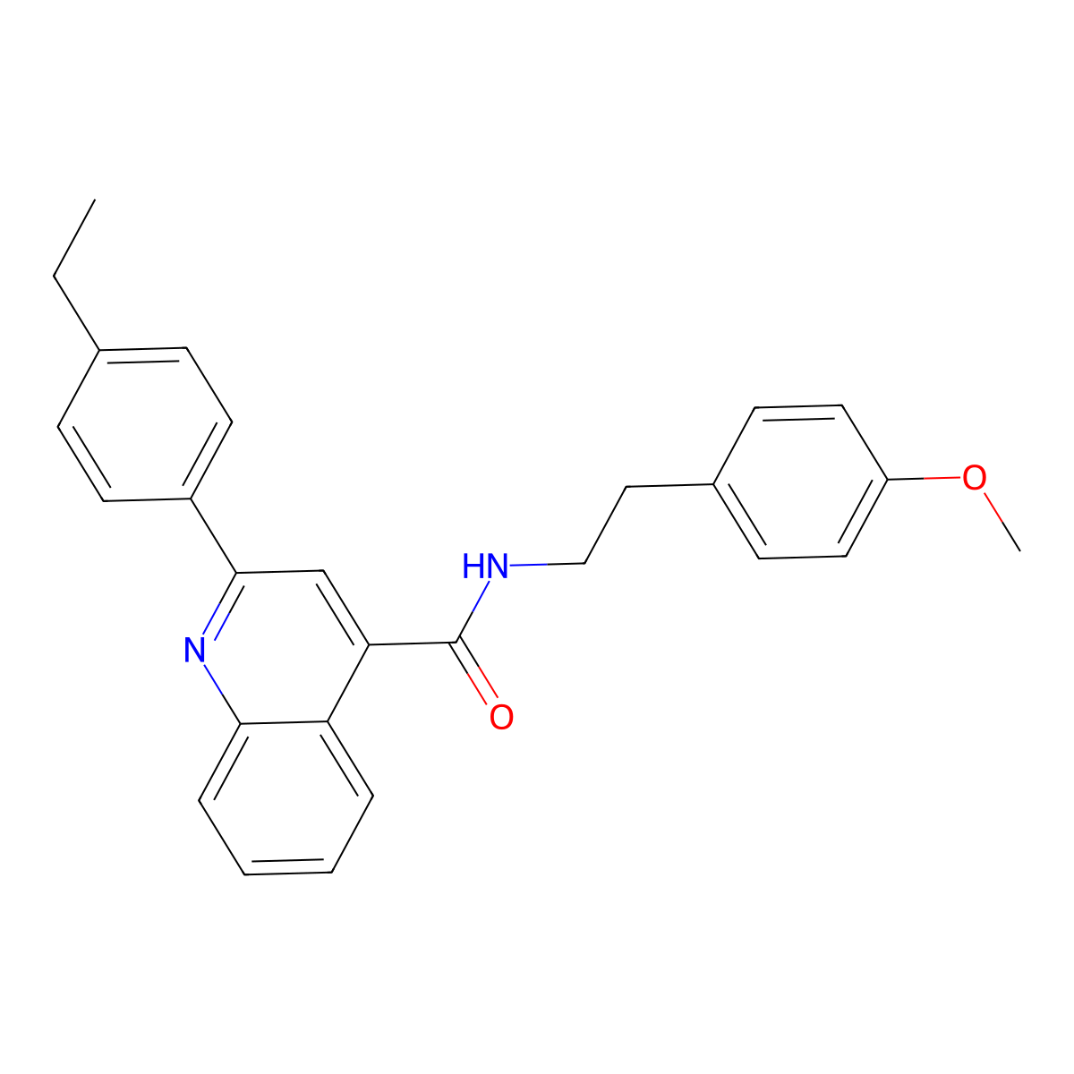 2-(4-ethylphenyl)-N-[2-(4-methoxyphenyl)ethyl]quinoline-4-carboxamide molecular structure, CAS 6390-11-0