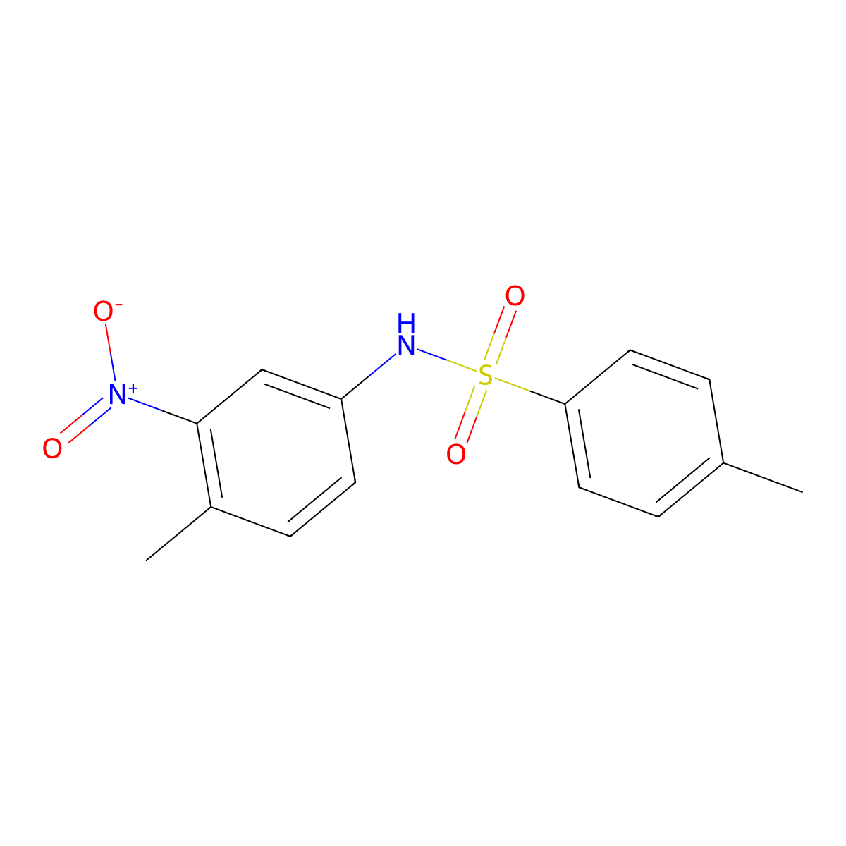4-methyl-N-(4-methyl-3-nitrophenyl)benzenesulfonamide molecular structure, CAS 6390-24-5