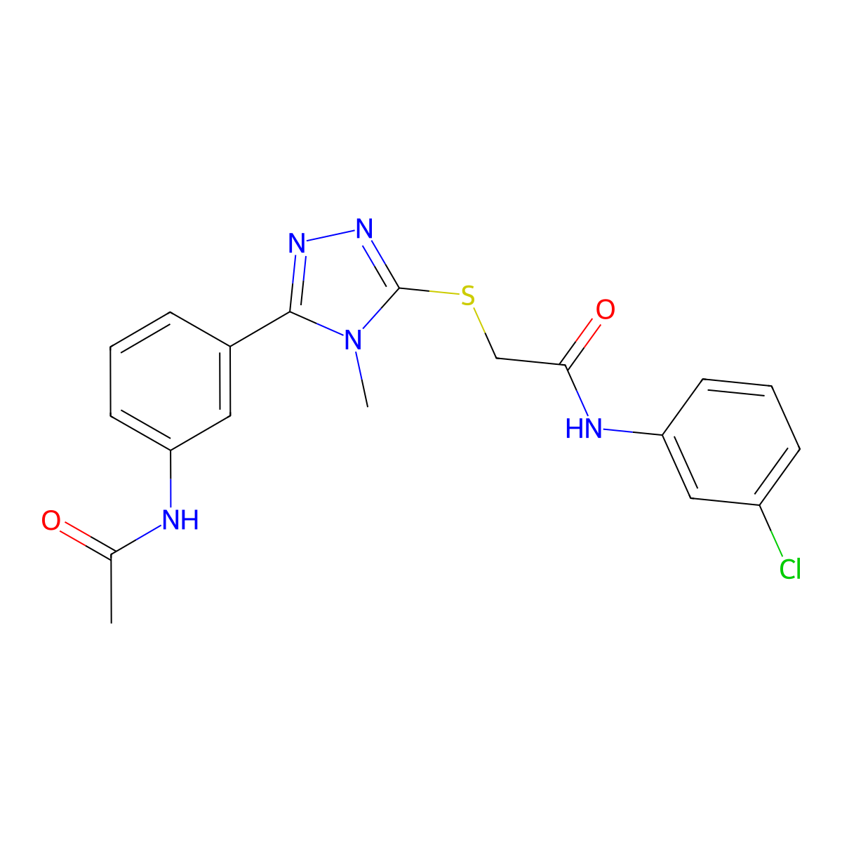 2-[[5-(3-acetamidophenyl)-4-methyl-1,2,4-triazol-3-yl]sulfanyl]-N-(3-chlorophenyl)acetamide molecular structure, CAS 639003-27-3