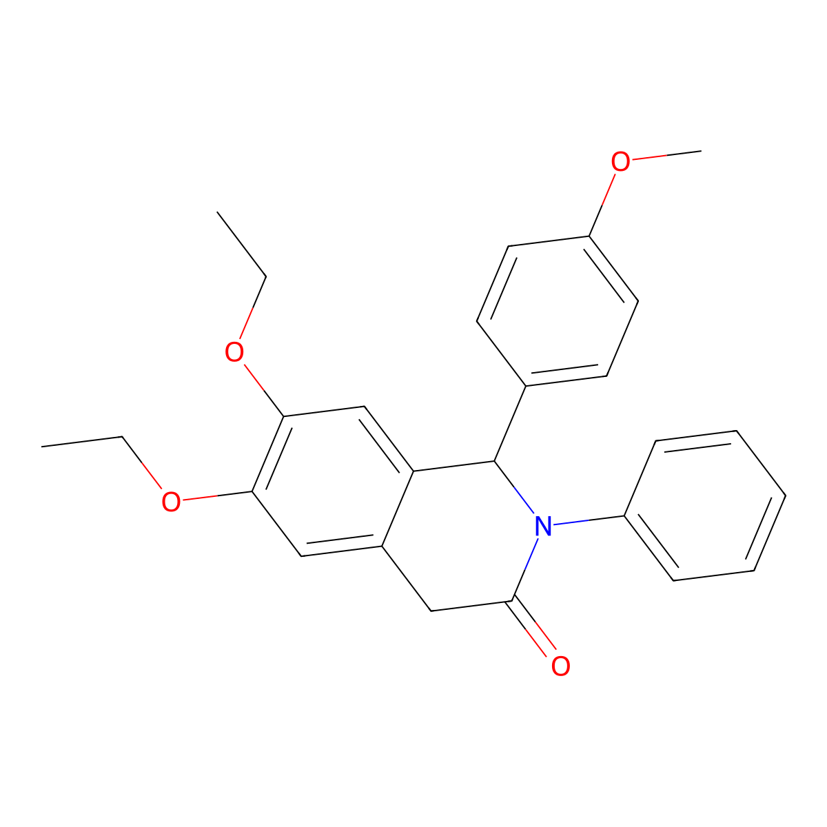 6,7-Diethoxy-1-(4-methoxyphenyl)-2-phenyl-1,4-dihydroisoquinolin-3-one molecular structure, CAS 639005-42-8