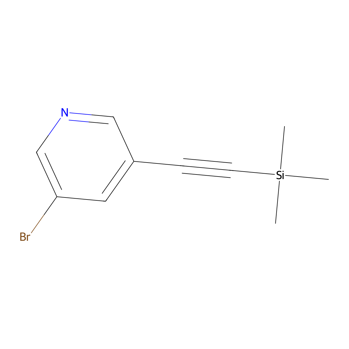 3-Bromo-5-((trimethylsilyl)ethynyl)pyridine molecular structure, CAS 639011-64-6