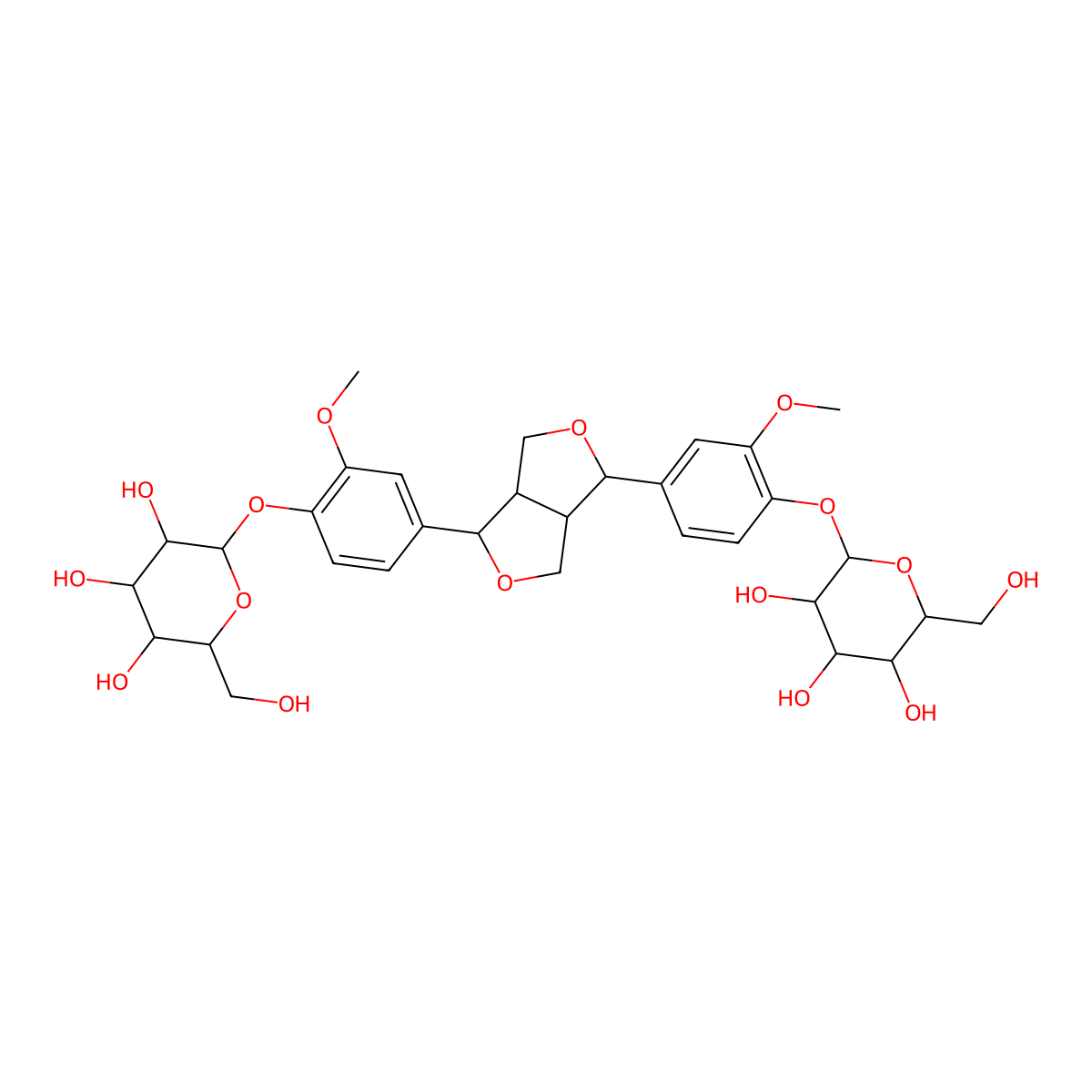 Pinoresinol diglucoside molecular structure, CAS 63902-38-5
