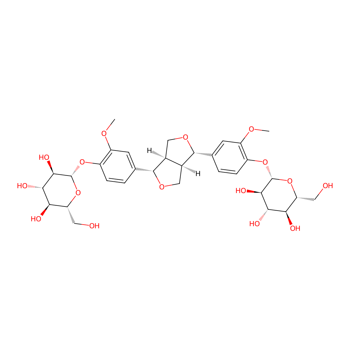 Pinoresinol diglucoside molecular structure, CAS 63902-38-5