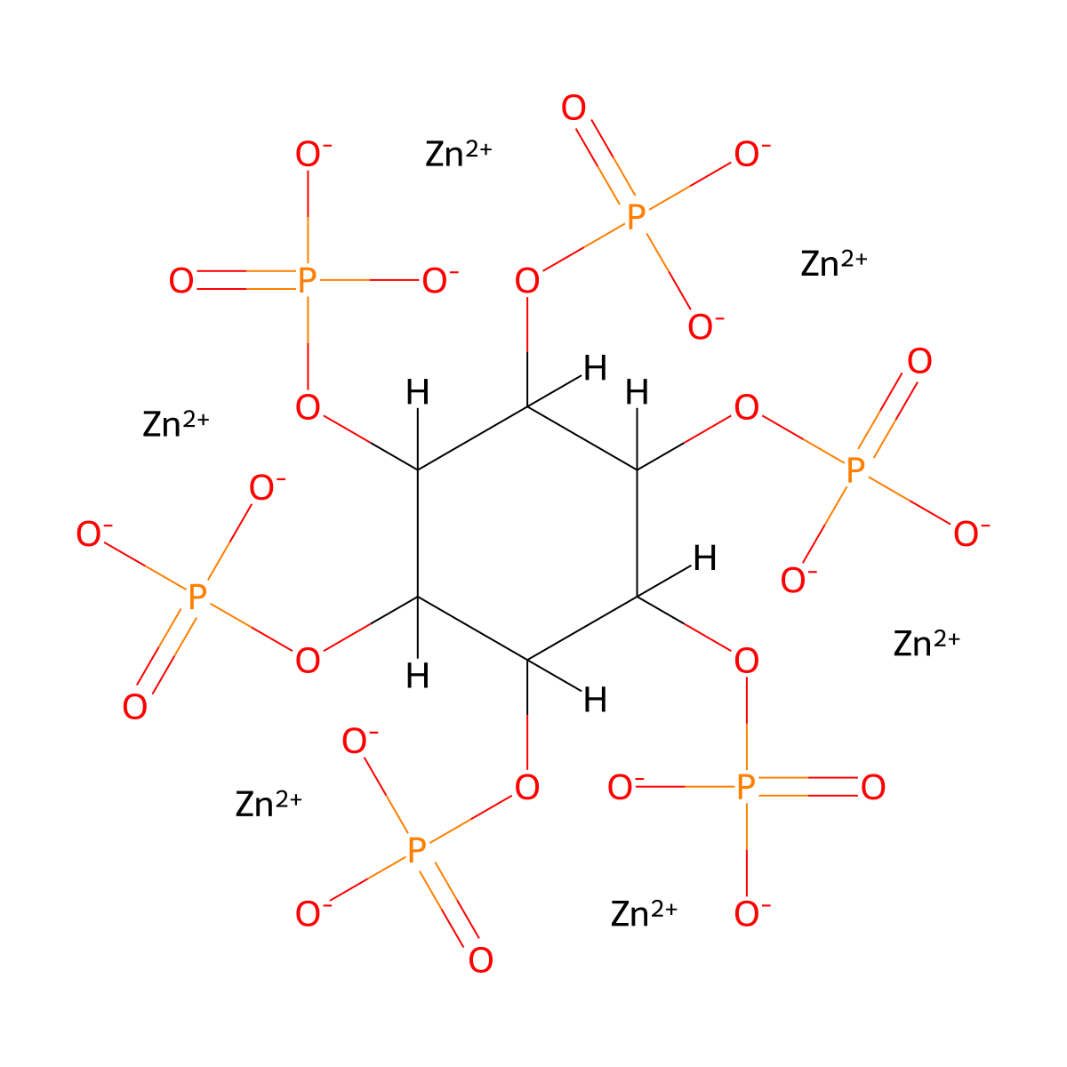 Zinc phytate molecular structure, CAS 63903-51-5