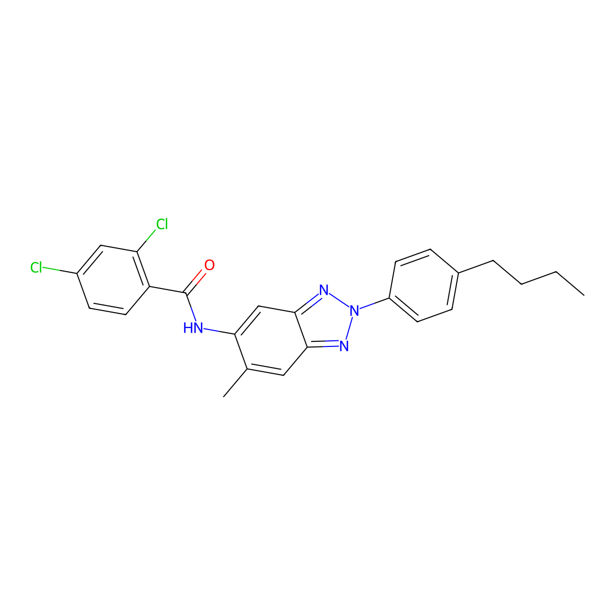 N-[2-(4-butylphenyl)-6-methyl-2H-1,2,3-benzotriazol-5-yl]-2,4-dichlorobenzamide molecular structure, CAS 639041-83-1