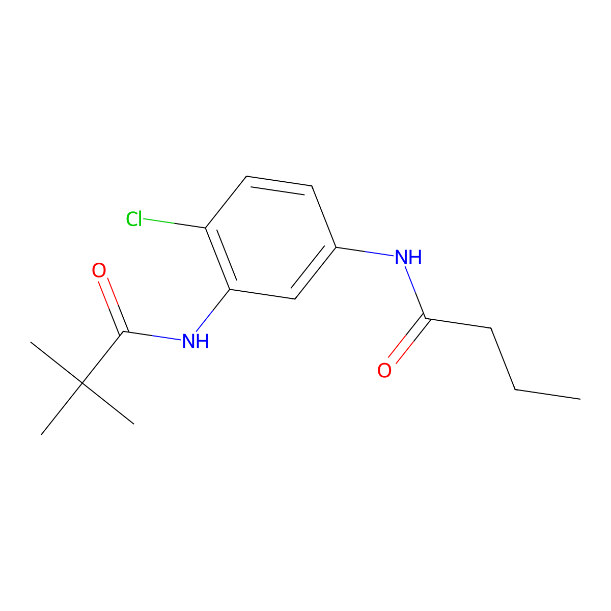 N-{4-chloro-3-[(2,2-dimethylpropanoyl)amino]phenyl}butanamide molecular structure, CAS 639046-26-7