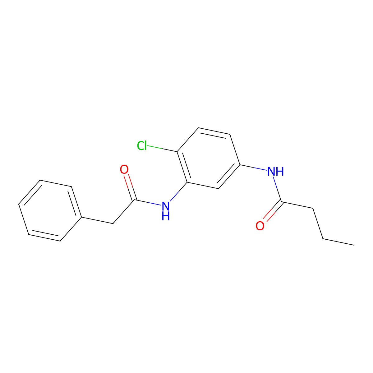 N-{4-chloro-3-[(phenylacetyl)amino]phenyl}butanamide molecular structure, CAS 639046-38-1