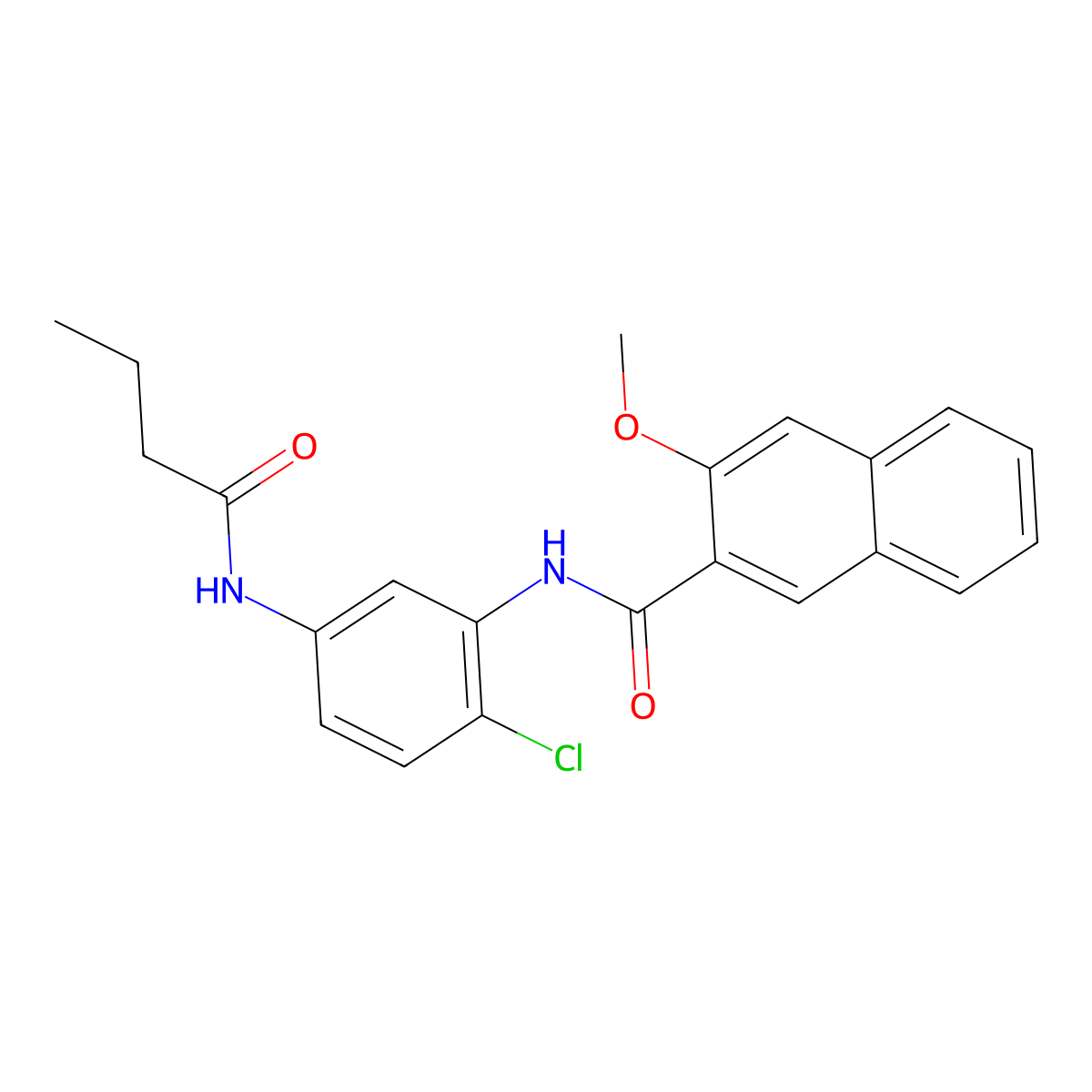 N-[5-(butanoylamino)-2-chlorophenyl]-3-methoxynaphthalene-2-carboxamide molecular structure, CAS 639046-68-7