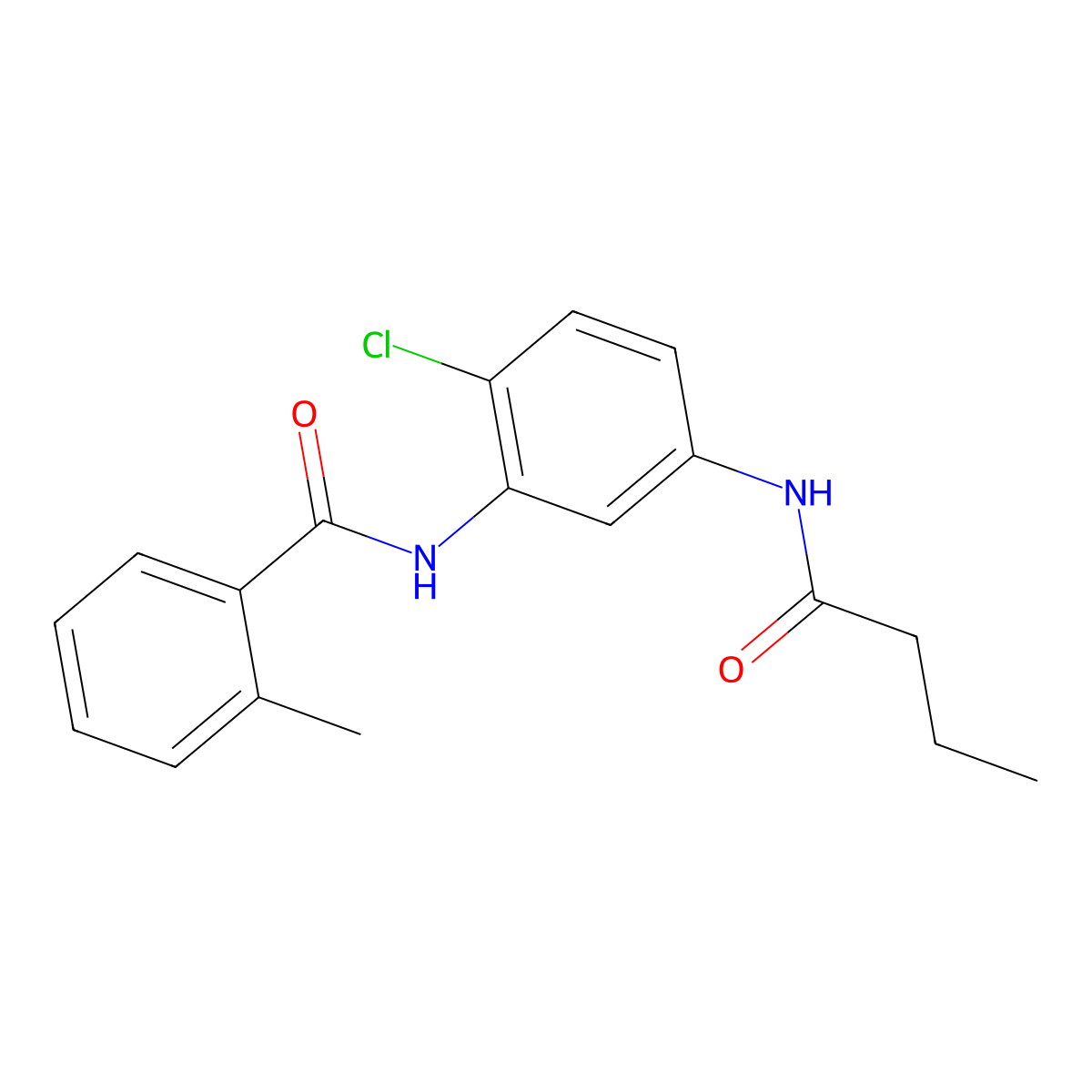 N-[5-(butanoylamino)-2-chlorophenyl]-2-methylbenzamide molecular structure, CAS 639046-77-8