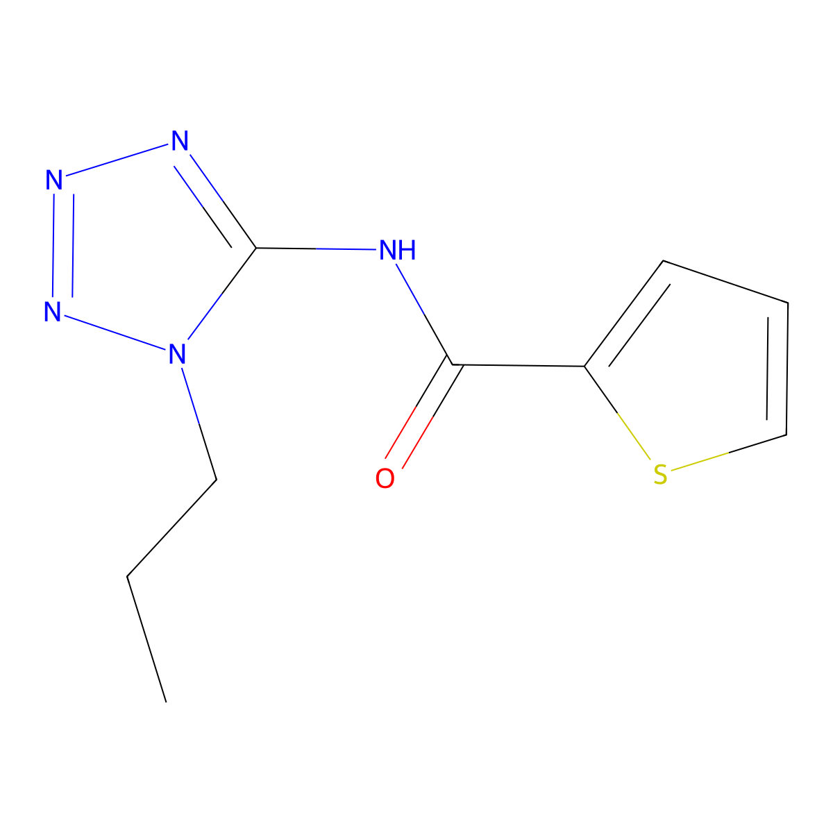 N-(1-propyltetrazol-5-yl)thiophene-2-carboxamide molecular structure, CAS 639046-81-4