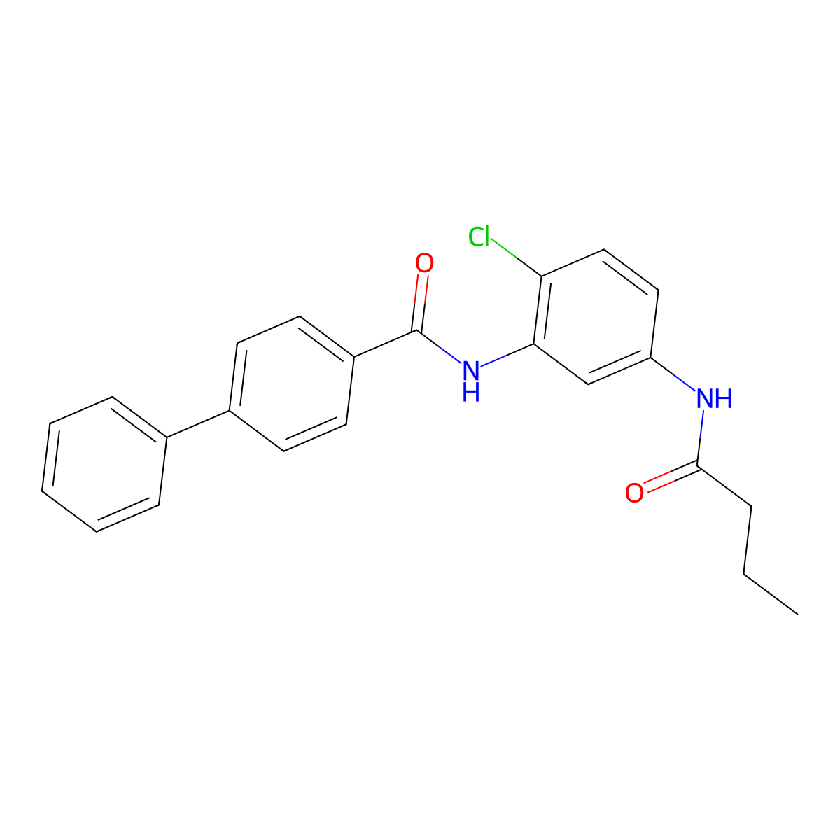 N-[5-(butanoylamino)-2-chlorophenyl]-4-phenylbenzamide molecular structure, CAS 639046-98-3
