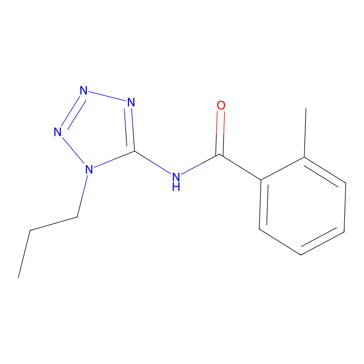 2-methyl-N-(1-propyltetrazol-5-yl)benzamide molecular structure, CAS 639047-14-6