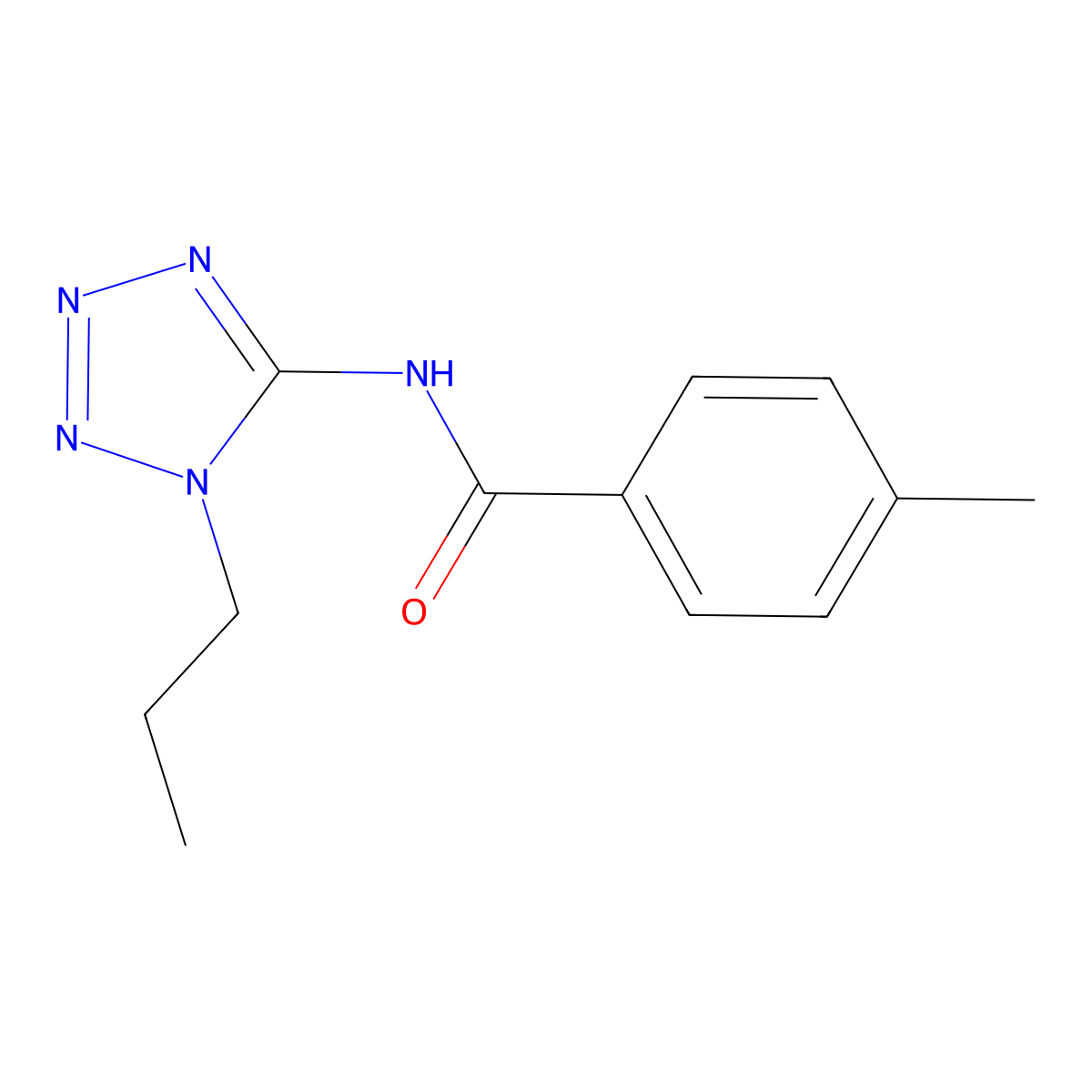 4-Methyl-N-(1-propyl-1H-tetrazol-5-yl)benzamide molecular structure, CAS 639047-26-0