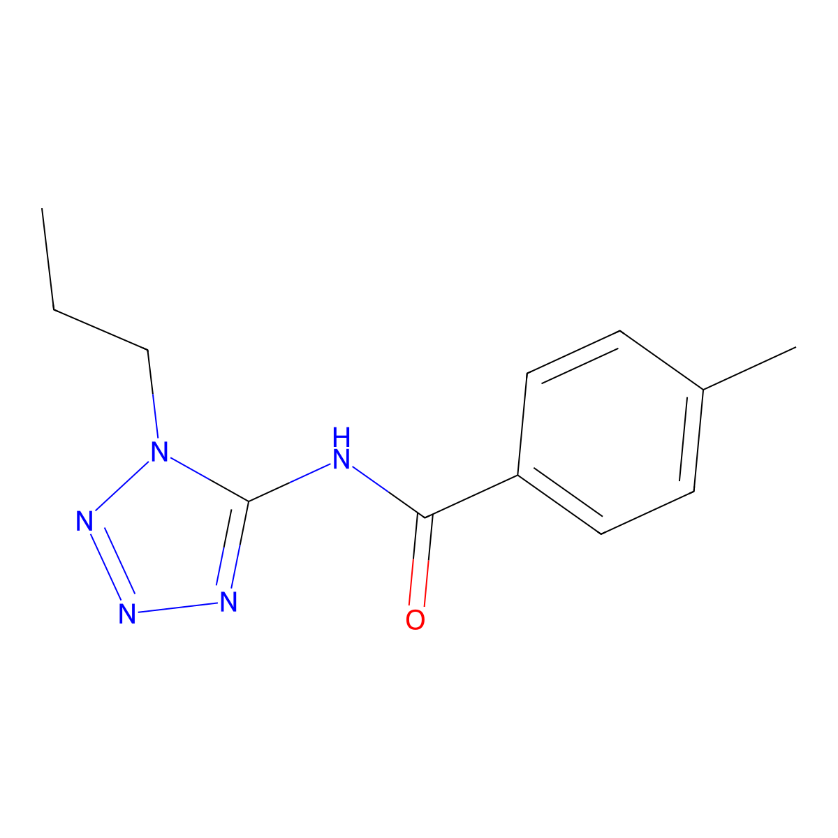 4-Methyl-N-(1-propyl-1H-tetrazol-5-yl)benzamide molecular structure, CAS 639047-26-0