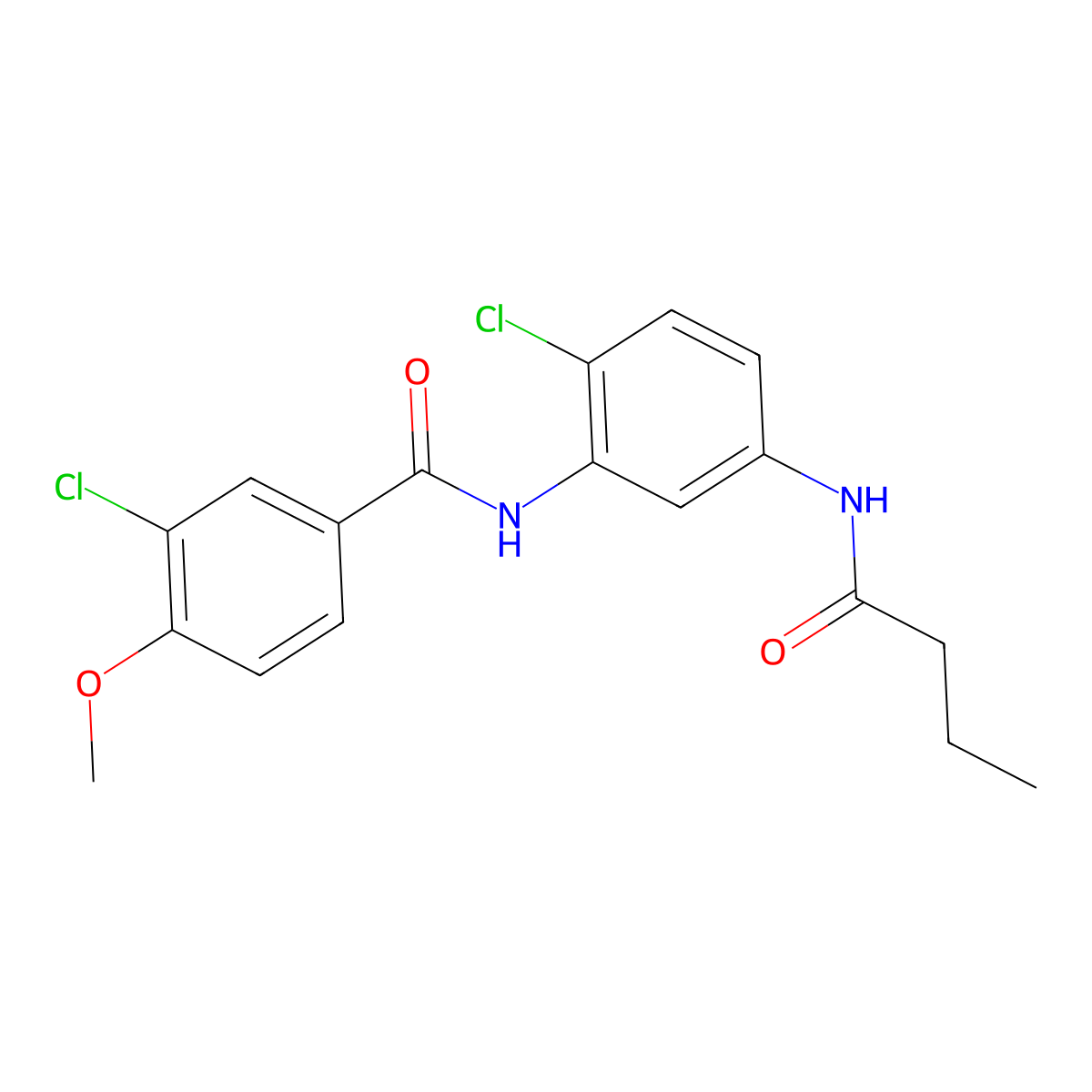 N-[5-(butanoylamino)-2-chlorophenyl]-3-chloro-4-methoxybenzamide molecular structure, CAS 639047-58-8