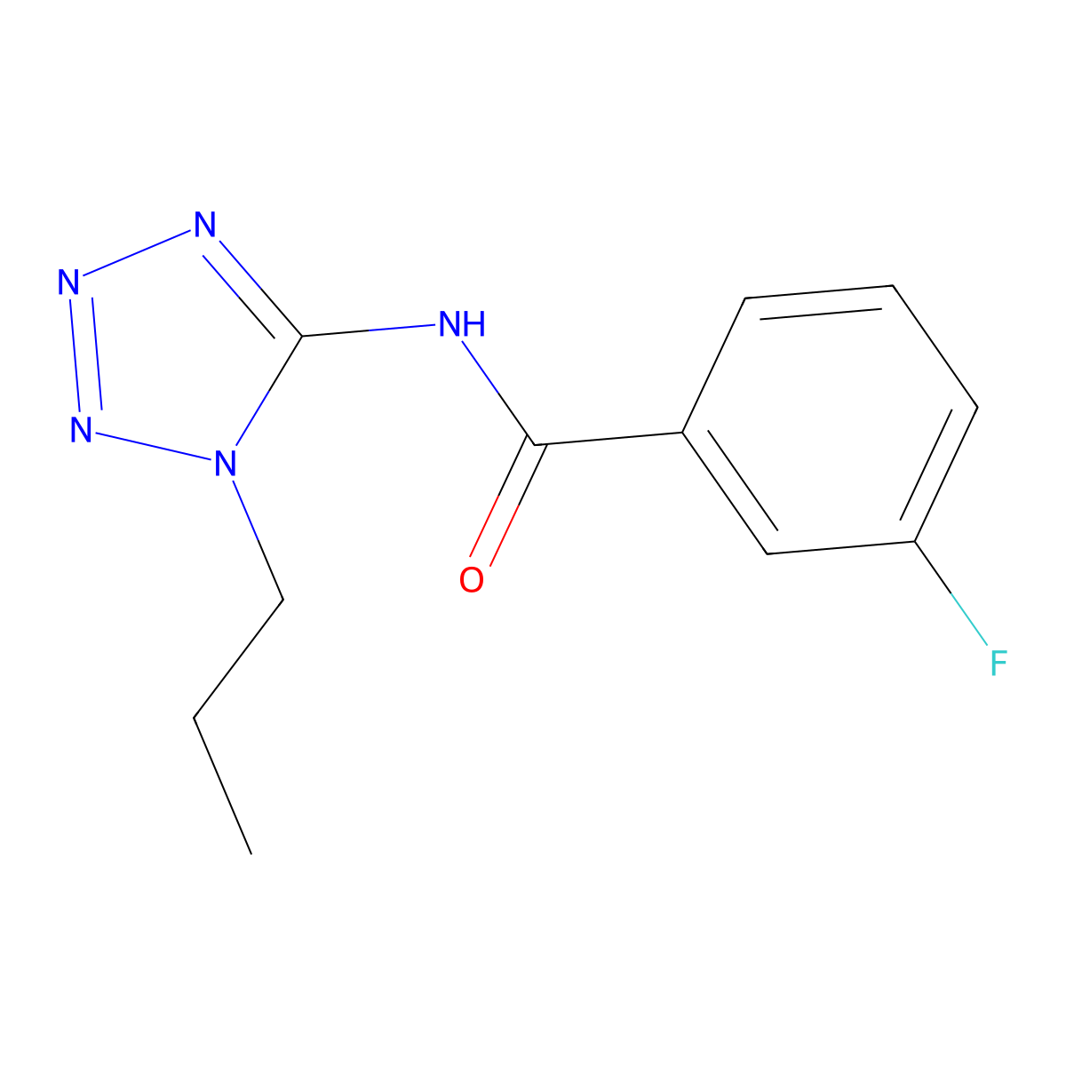 3-fluoro-N-(1-propyltetrazol-5-yl)benzamide molecular structure, CAS 639048-42-3