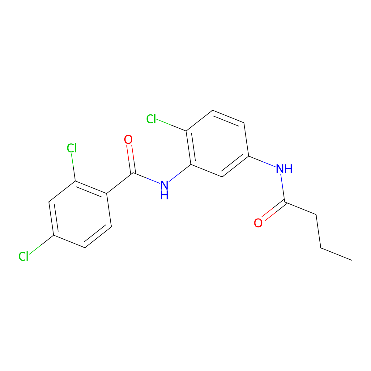 N-[5-(butanoylamino)-2-chlorophenyl]-2,4-dichlorobenzamide molecular structure, CAS 639048-47-8