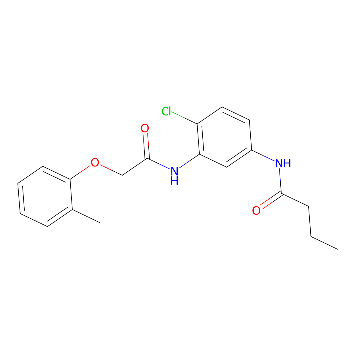 N-(4-chloro-3-{[(2-methylphenoxy)acetyl]amino}phenyl)butanamide molecular structure, CAS 639049-17-5