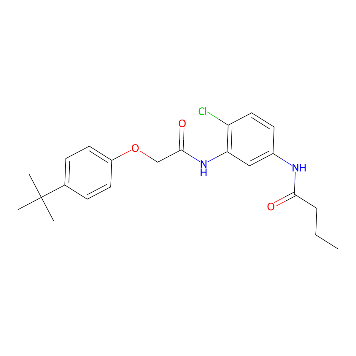N-(3-{[(4-tert-butylphenoxy)acetyl]amino}-4-chlorophenyl)butanamide molecular structure, CAS 639049-35-7