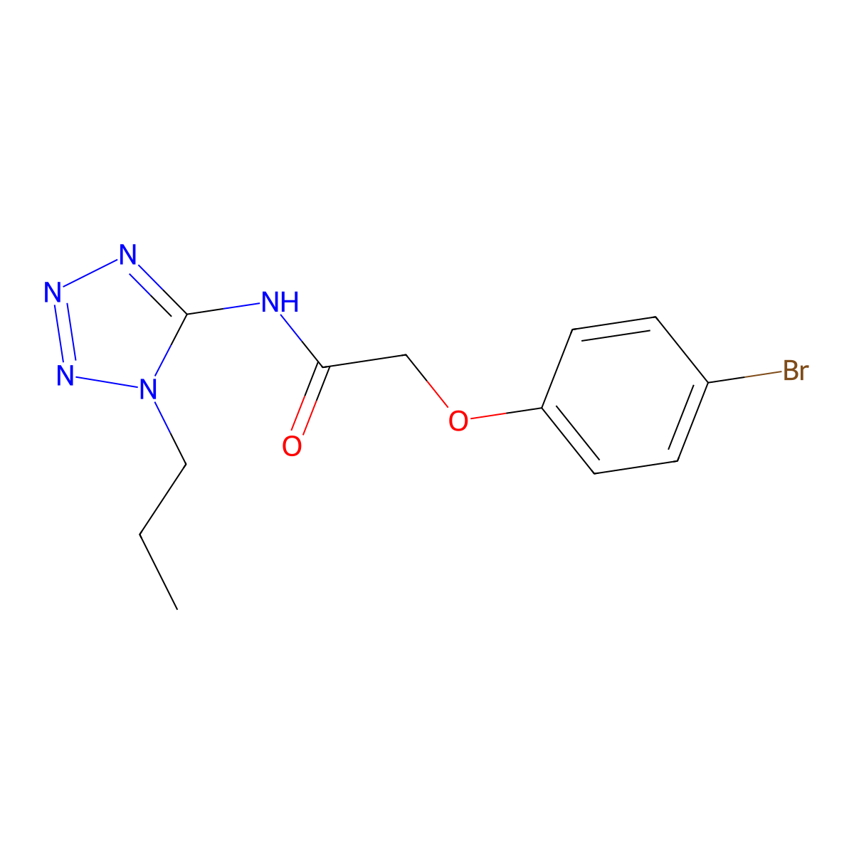 2-(4-bromophenoxy)-N-(1-propyltetrazol-5-yl)acetamide molecular structure, CAS 639049-39-1