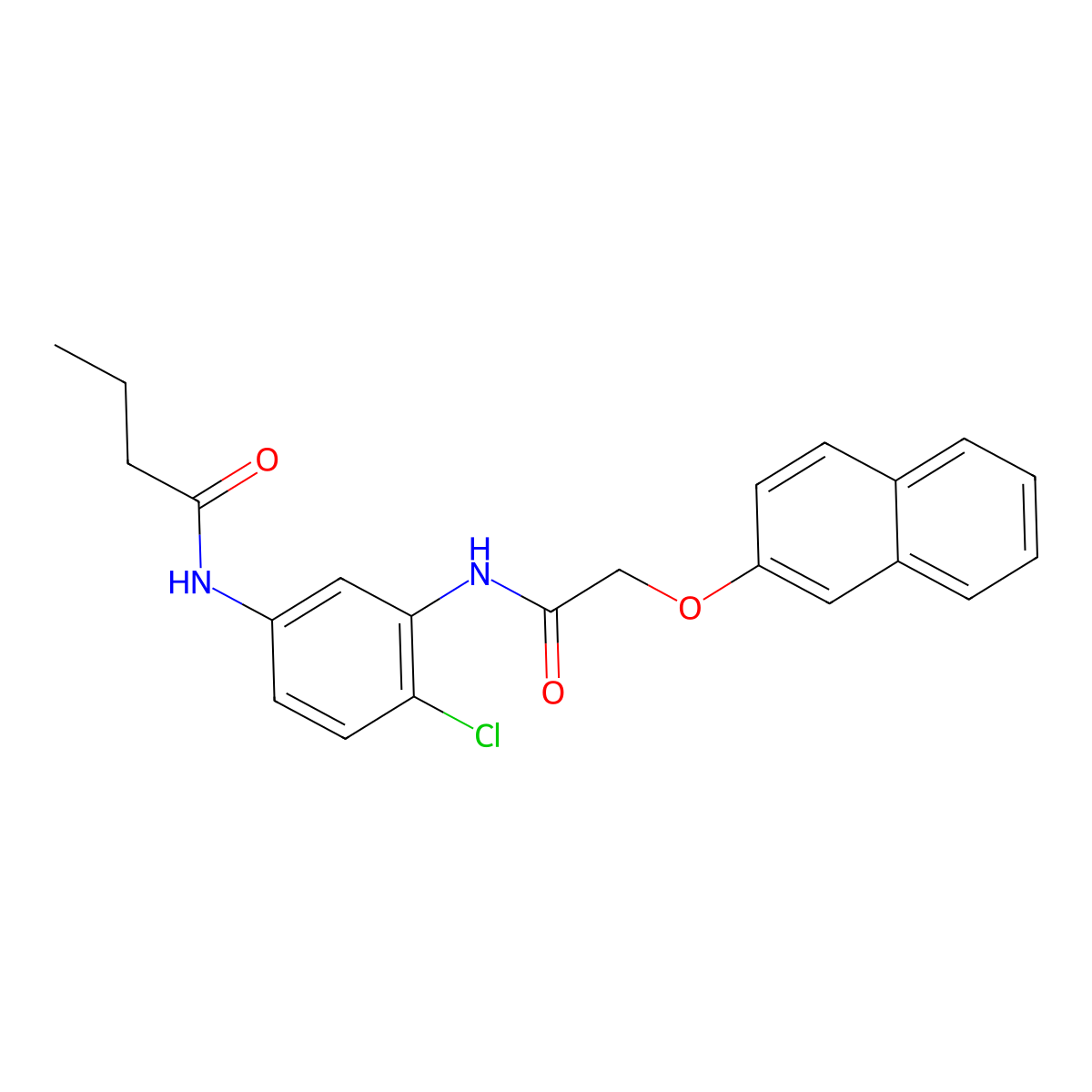N-(4-chloro-3-{[(naphthalen-2-yloxy)acetyl]amino}phenyl)butanamide molecular structure, CAS 639049-62-0