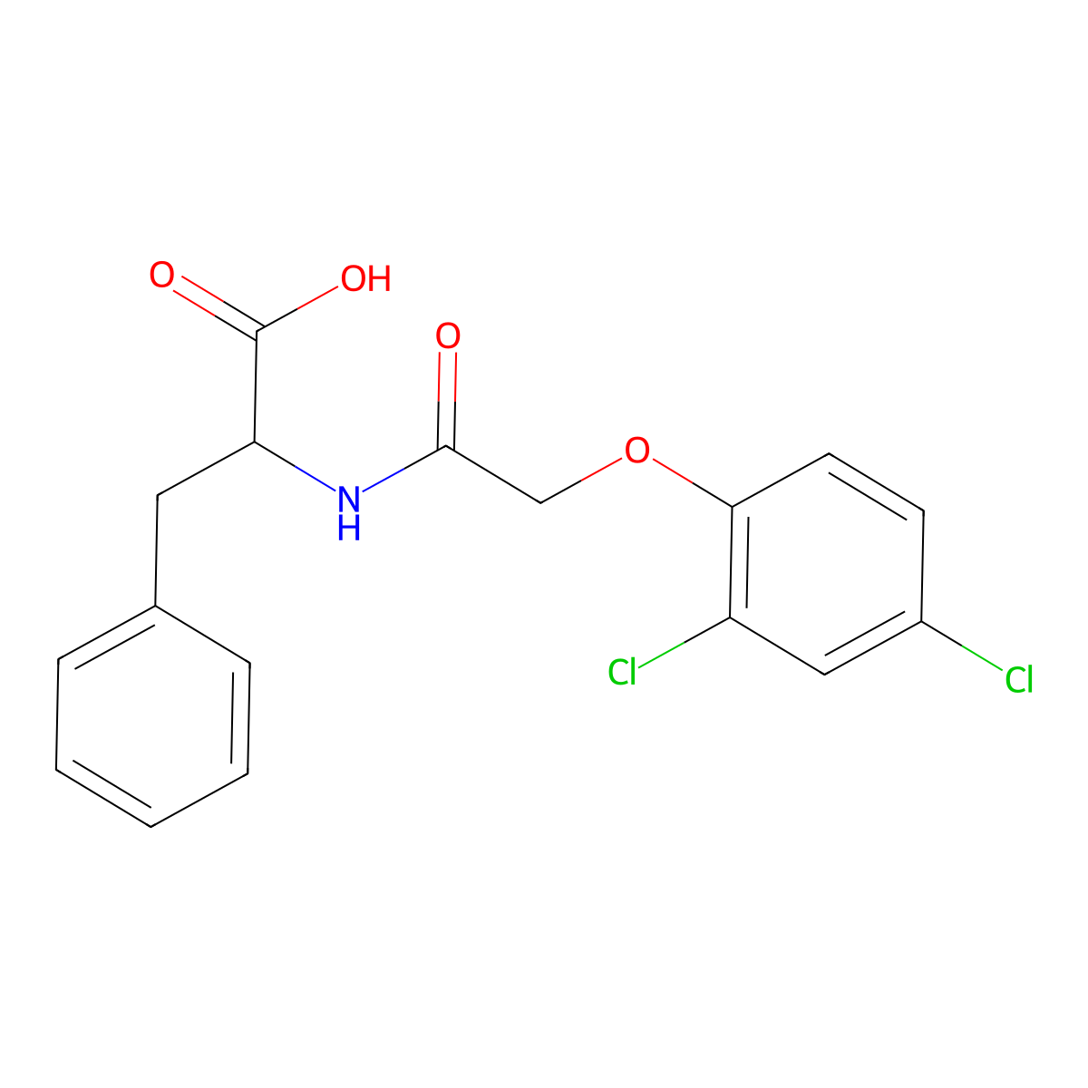 Alanine, N-(2,4-dichloro-phenoxyacetyl)-3-phenyl-, DL- molecular structure, CAS 63905-33-9