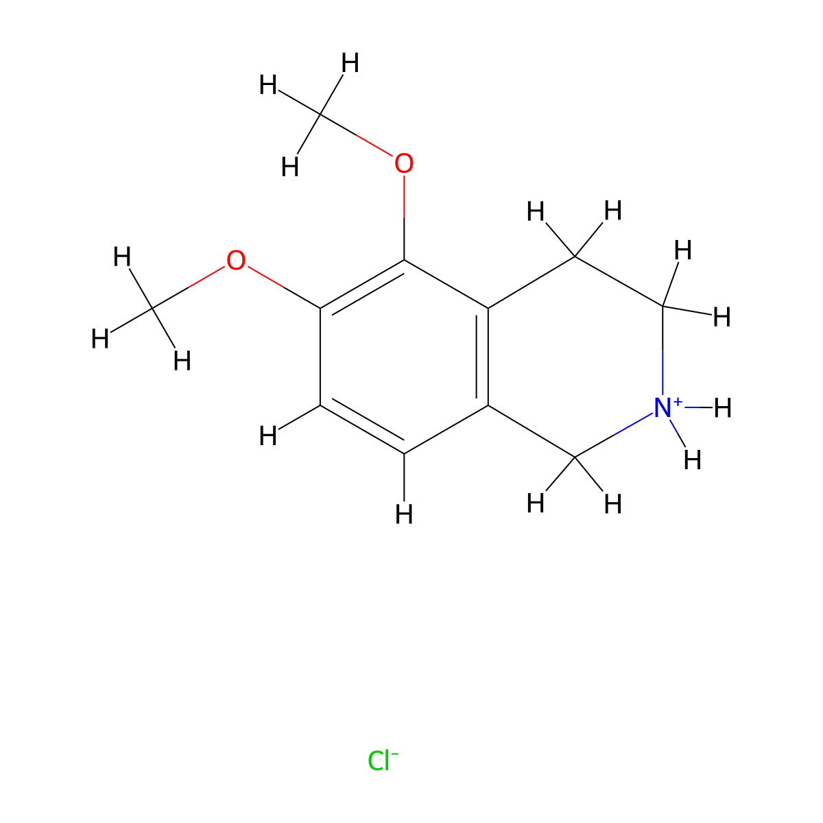 5,6-Dimethoxy-1,2,3,4-tetrahydroisoquinoline--hydrogen chloride (1/1) molecular structure, CAS 63905-67-9