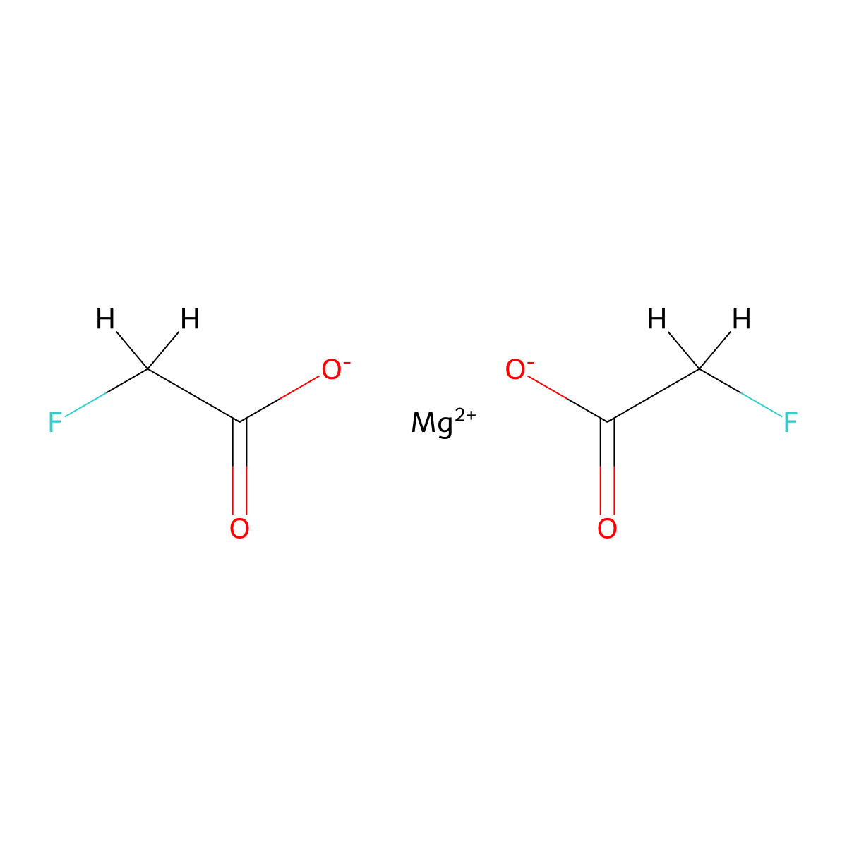 acetic acid, fluoro-, magnesium(ii) salt molecular structure, CAS 63905-88-4