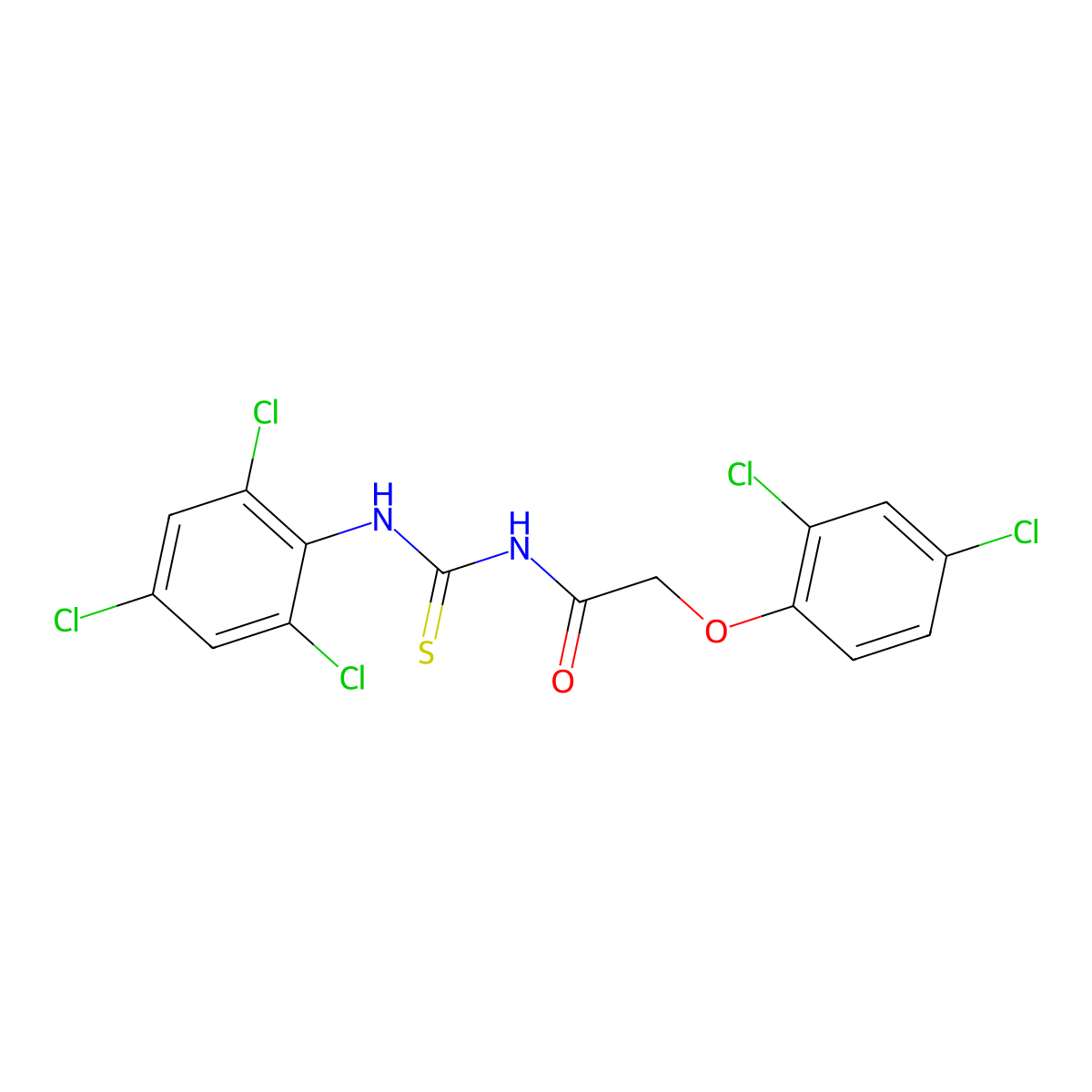 2-(2,4-dichlorophenoxy)-N-[(2,4,6-trichlorophenyl)carbamothioyl]acetamide molecular structure, CAS 639056-24-9