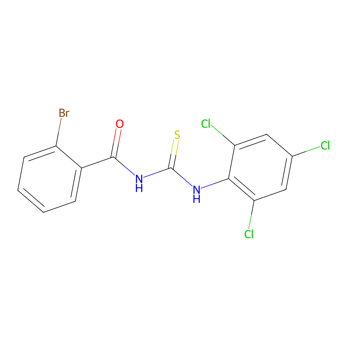 2-bromo-N-[(2,4,6-trichlorophenyl)carbamothioyl]benzamide molecular structure, CAS 639056-30-7