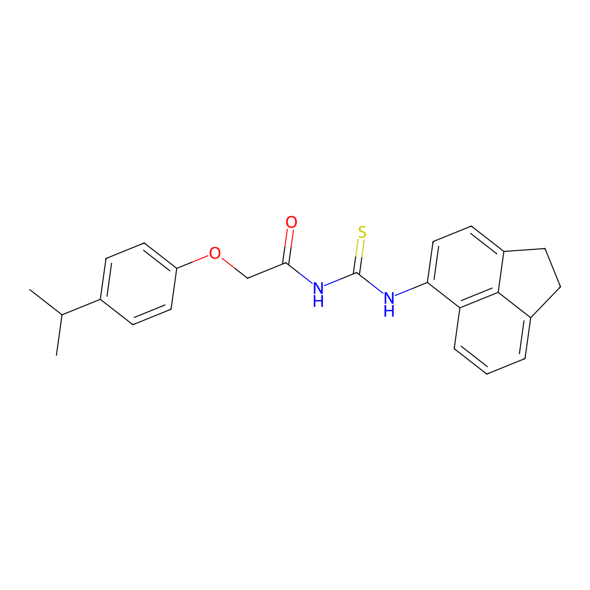 N-(1,2-dihydroacenaphthylen-5-ylcarbamothioyl)-2-(4-propan-2-ylphenoxy)acetamide molecular structure, CAS 639056-67-0