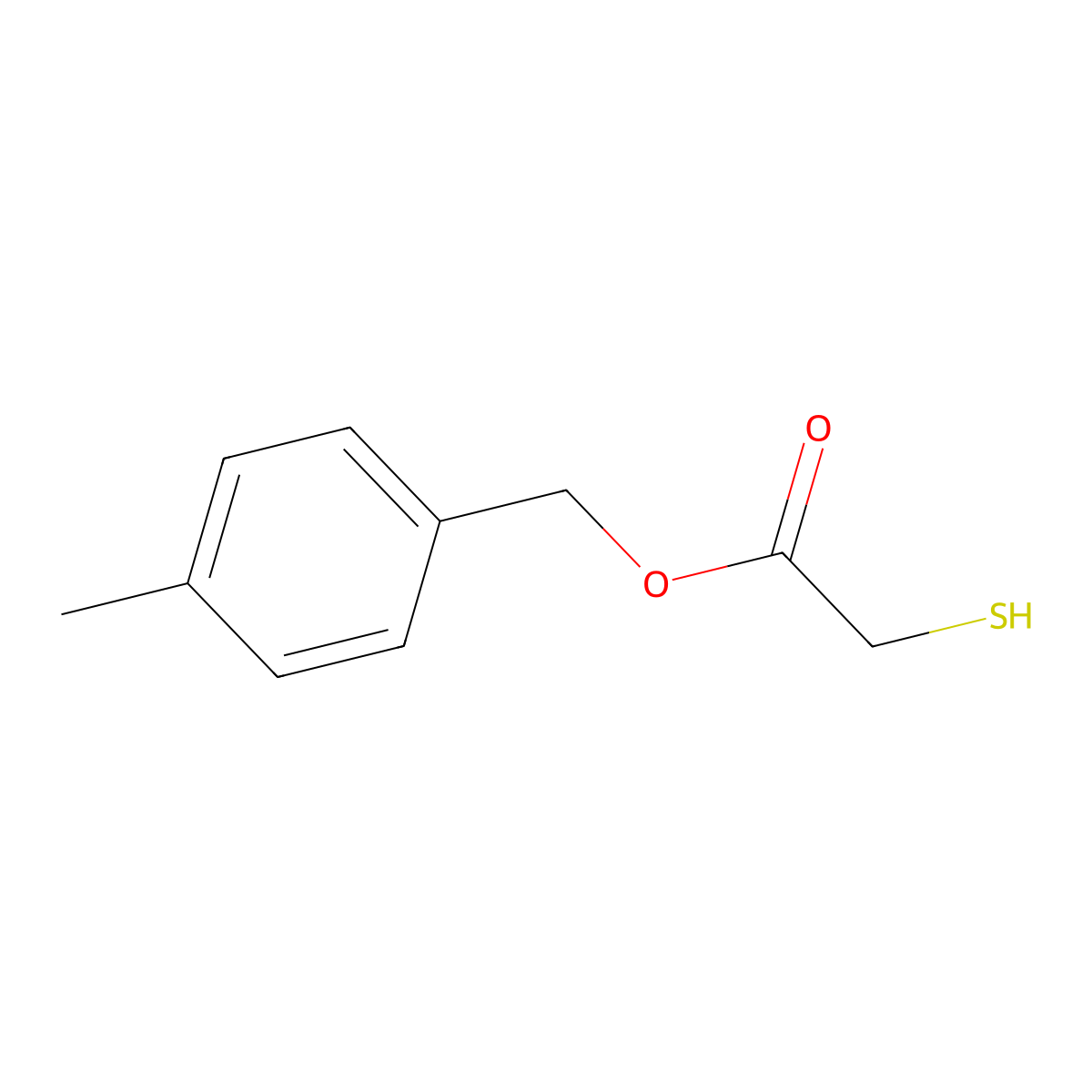 Acetic acid, 2-mercapto-, p-xylyl ester molecular structure, CAS 63906-40-1