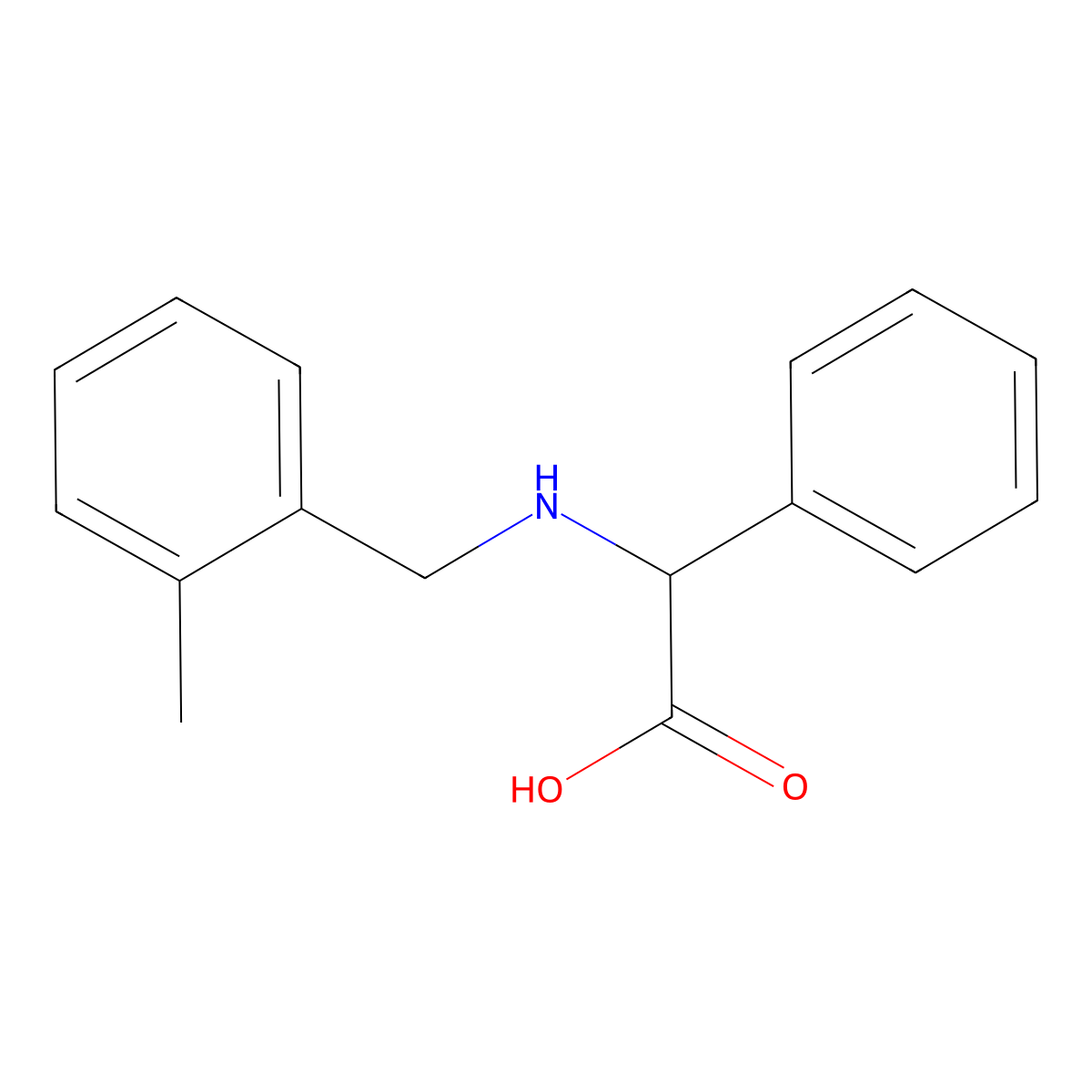 Acetic acid, 2-phenyl-2-(o-xylylamino)- molecular structure, CAS 63906-48-9