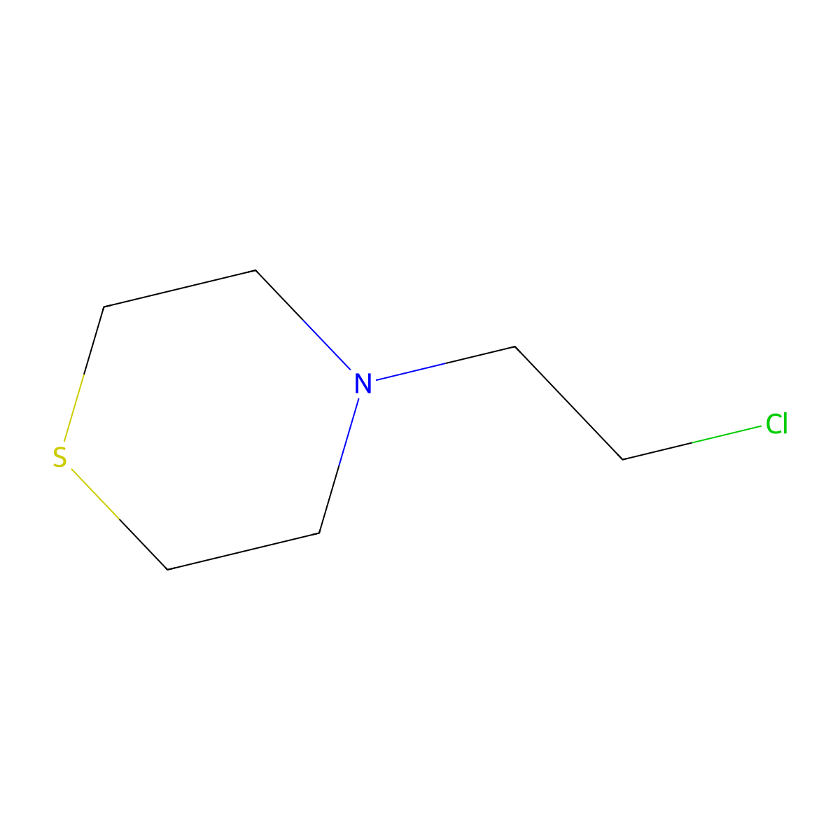 Thiomorpholine, 4-(2-chloroethyl)- molecular structure, CAS 63906-73-0
