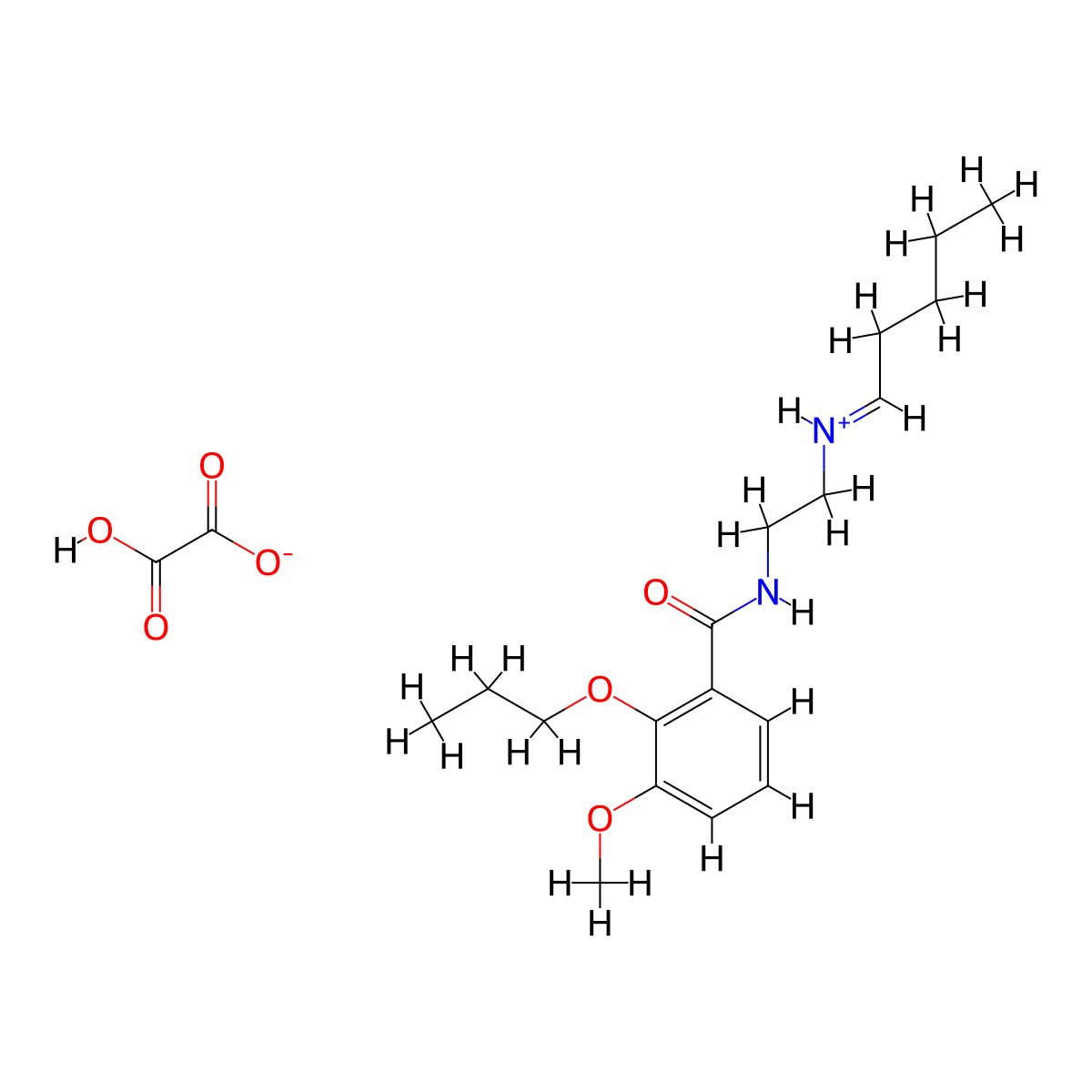 N-(2-Pentylideneaminoethyl)-2-propoxy-3-methoxybenzamide oxalate molecular structure, CAS 63906-85-4